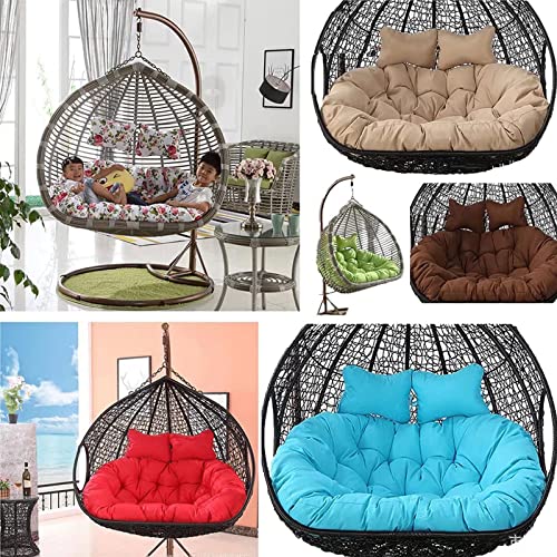 Cojín colgante de mimbre para 2 personas, doble de repuesto, ideal para patio, patio, balcón, hamaca