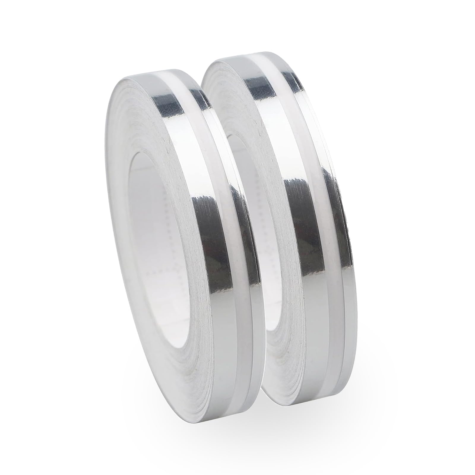 ZKFAR 2 PCS Car Body Pinstriping Trim Tape, 32.1Ft x 0.4In Waterproof Vehicle Decorative Stickers with Adhesive, Universa DIY Striping Decals for Trucks Motorcycles Home Instruments (Silver)