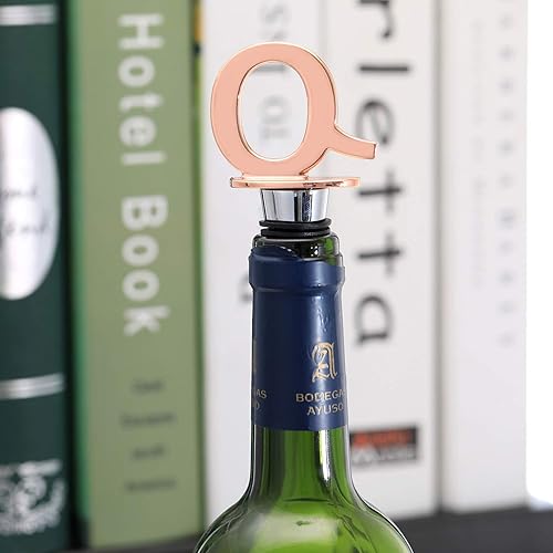 Miniatura 6 de Tapón para botella de vino y bebidas con acabado de oro rosa, accesorios reutilizables para tapón de botella y regalo divertido para inauguración de