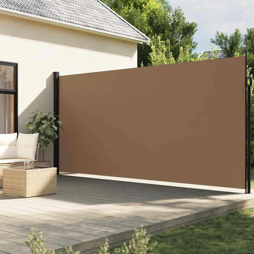 Tenda laterale estensibile, 200 x 500 cm, tortora, per balcone, terrazza, giardino, resistente ai raggi UV, protezione da sguardi indiscreti, resistente alle intemperie