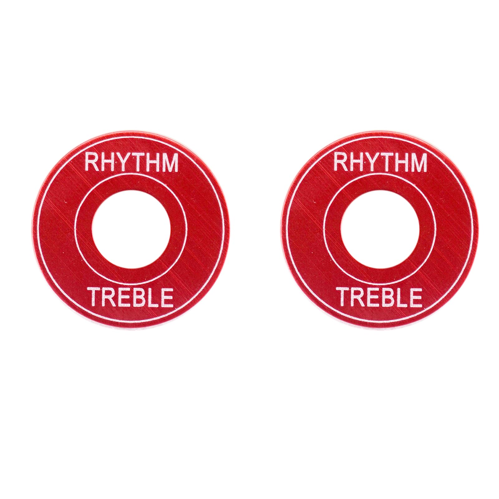 2PCS Guitar Toggle Switch Washer Plate Aluminum Alloy Rhythm Treble Washer Ring for Les Paul, Epiphone Electric Guitar (Red)