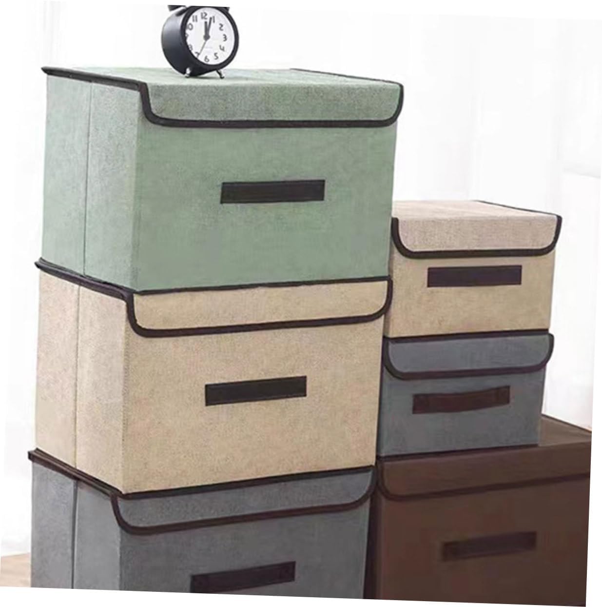 OUNONA 3sets Foldable Storage Boxes Lid for Clothes Organization Space-saving Bedroom Storage Bins Multi-purpose Containers for Closet Toy and Sundries