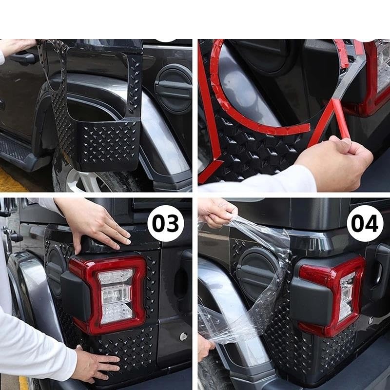 Boîtier feu arrière enveloppe ABS rigide et sourcil aile Wrangler JL