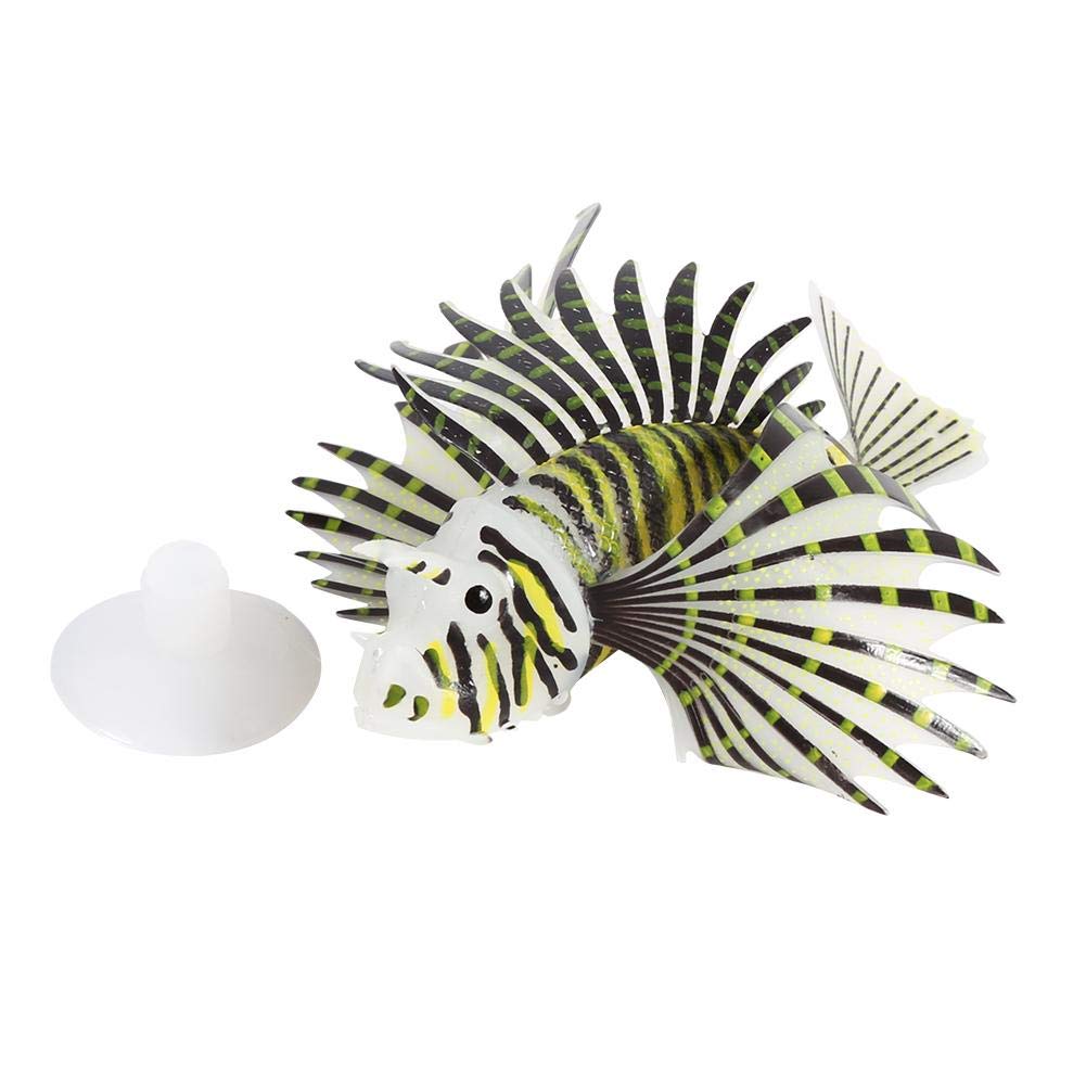 Sheens Artificial Glowing Lion Fish Luminous Fake Fish Aquarium Fish Tank Landscape Ornament Glow Simulation Animal Decoration[Black]