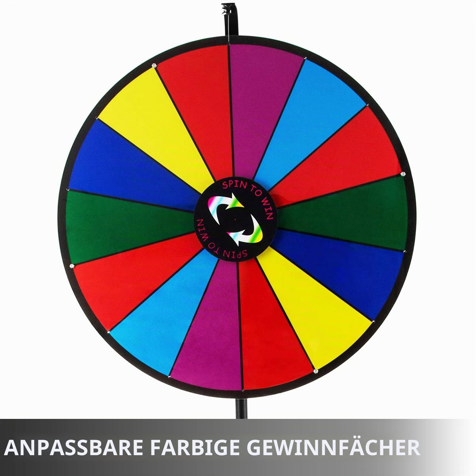 Vevor Rad mit Chromatisch, 61 cm, 14 Rollen, 117 bis 155 cm, bunt, Acryl, trocken abwischbar, mit PVC-Schaum, Prize Wheel 4,3 kg Dry Erase Trade
