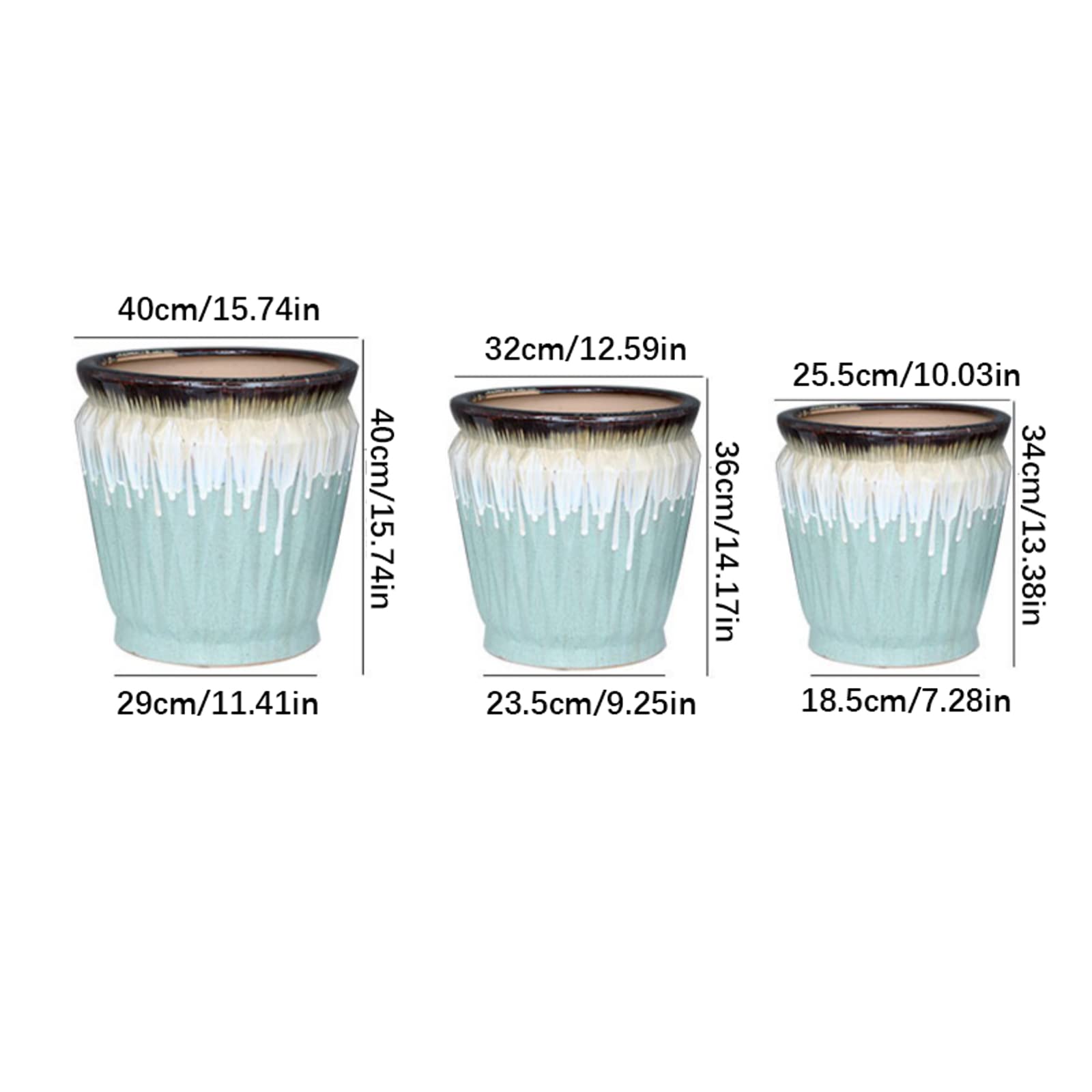 Vasi da Giardino Vasi da Fiori in Ceramica, fioriere smaltate a Goccia Vaso da Fiori Decorativo Moderno per Interni ed Esterni con Foro di drenaggio per Interni ed Esterni
