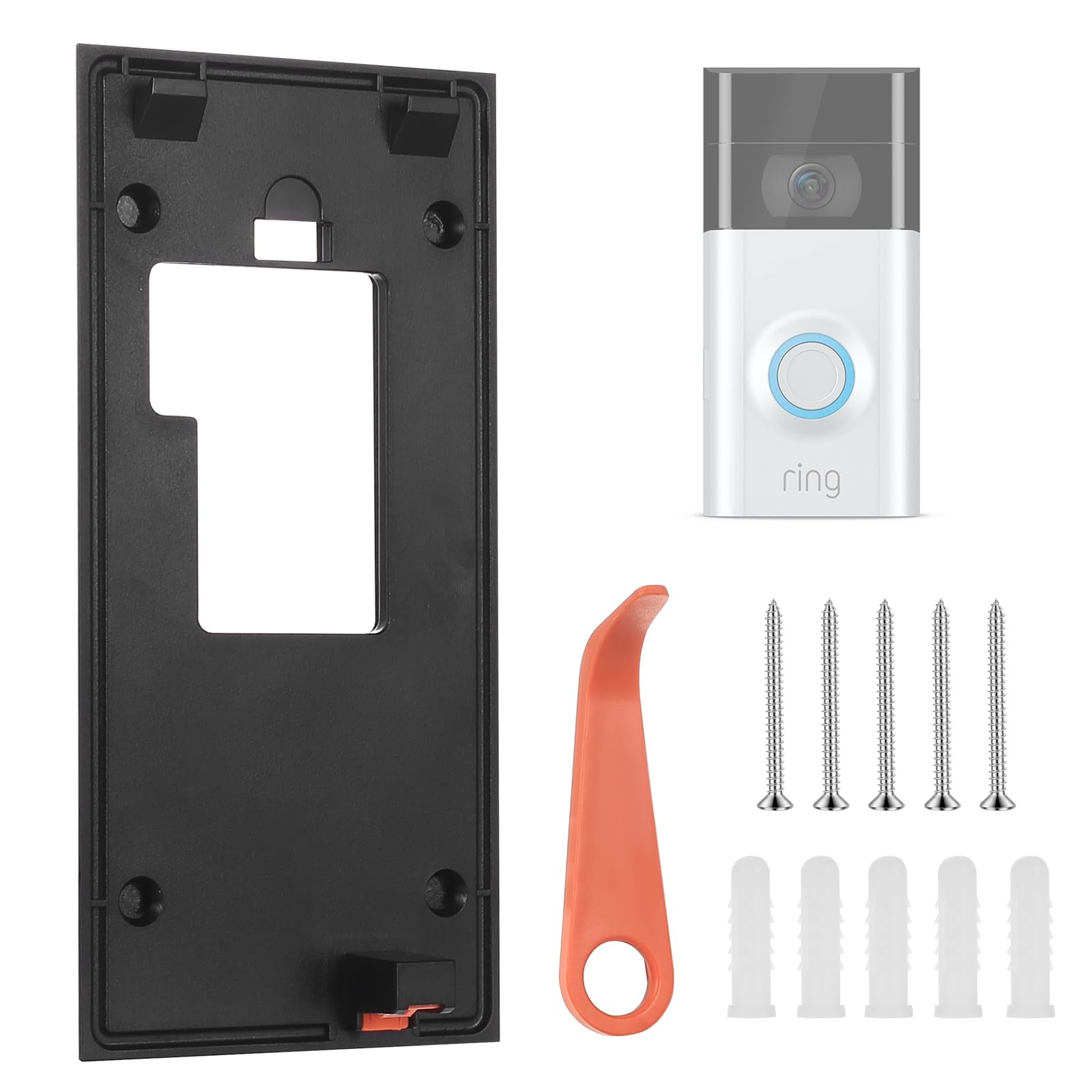 1 Set for Ring Doorbell Mount No Drill, for Ring Doorbell Sticky Mount for New Battery Video Doorbells (2024 Release) Accessories, Adhesive Door Mounts Sticky Pads