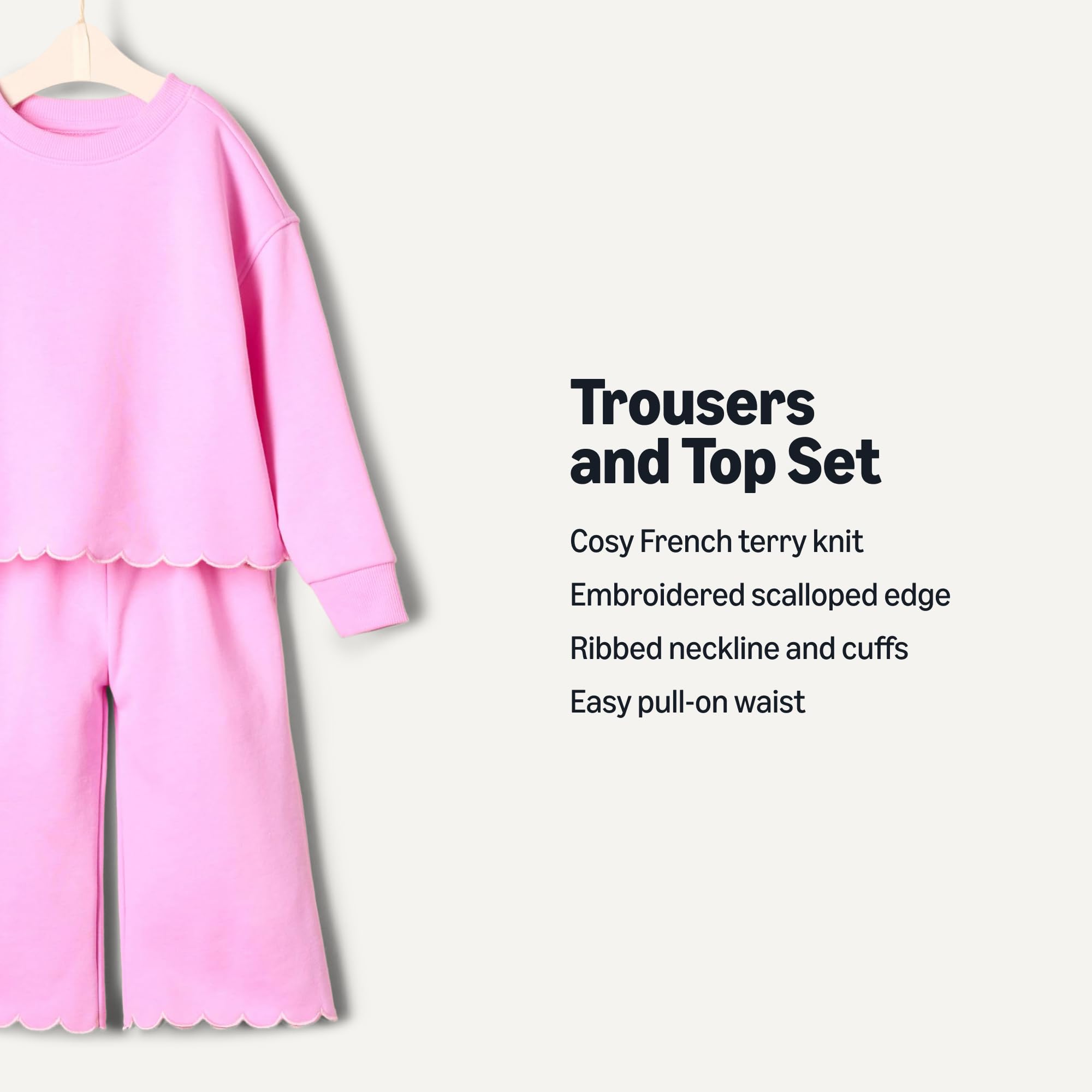 Amazon Essentials x Sofia Grainge Toddlers and Baby Girls' French Terry Trouser and Top Set - 3
