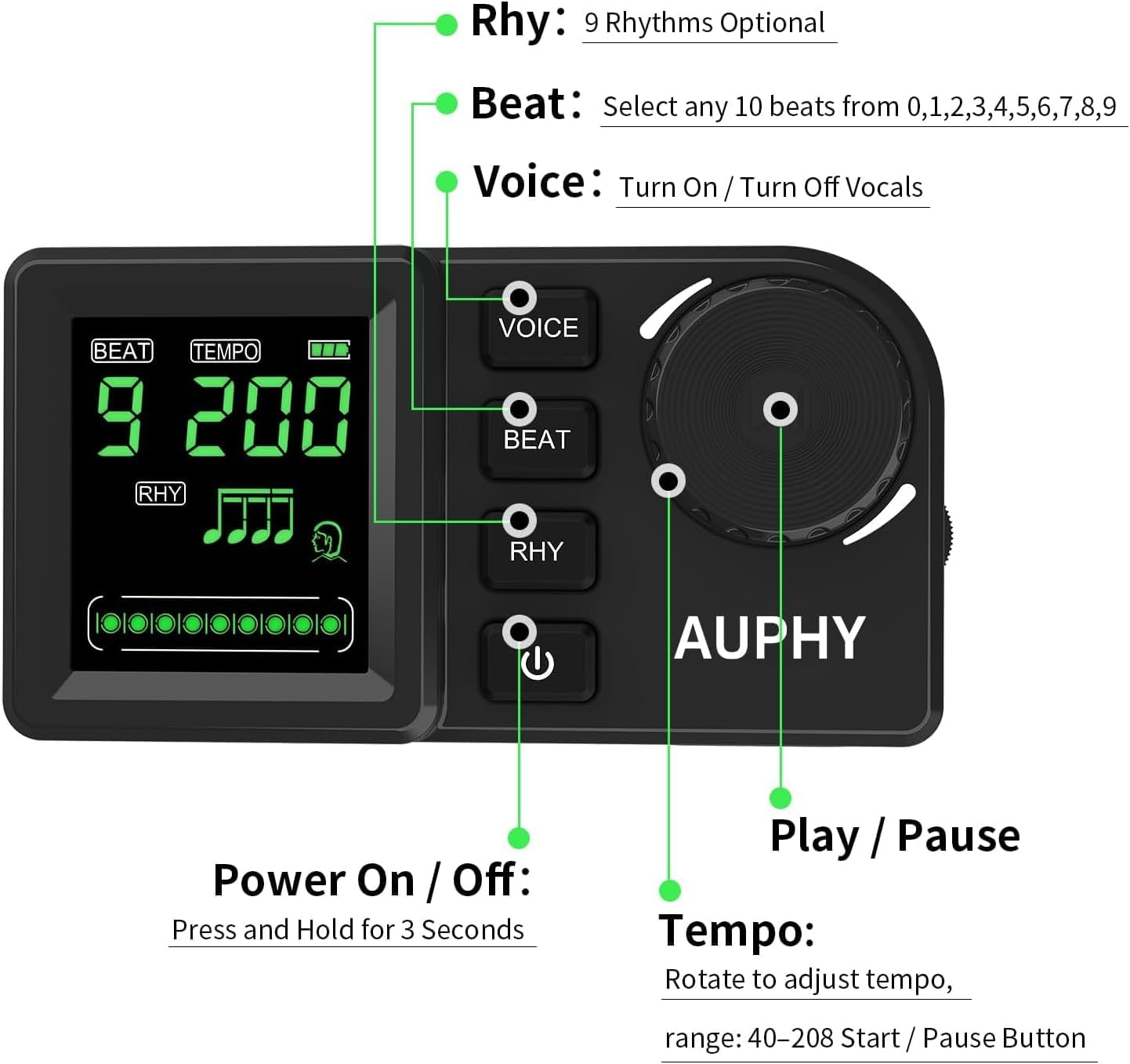 Simple Digital Metronome for Guitar Drum Piano Violin,Desgined for Beginner image 3