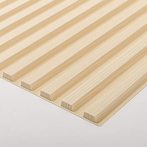 Vista 50 de Art3d Panel de pared de listones, panel texturizado acanalado 3D 12-Azulejos 19.7 x 19.7 pulgadas. - Nogal Cuadrado - Nogal