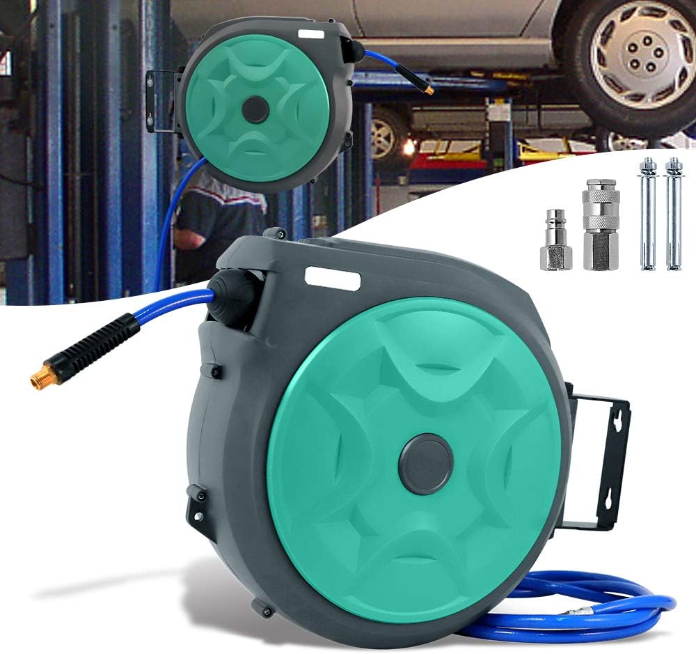 Froadp Druckluftschlauch Aufroller 20m - Automatische Schlauchtrommel 1/4''