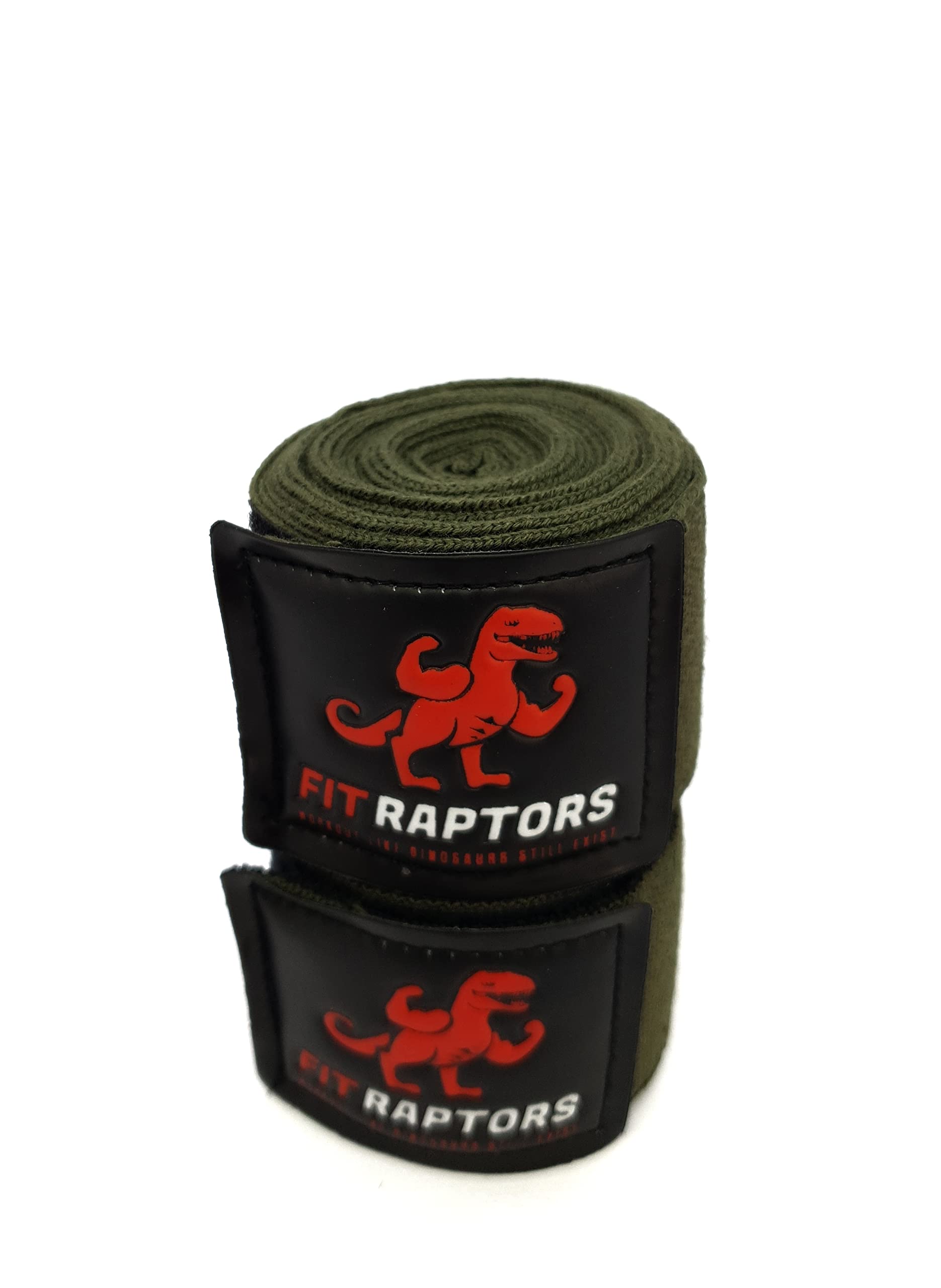 FitRaptors Cotton Boxing Hand Wrap with Thumb Loop for Men & Women Gym Accessories and Fitness Support Gloves Straps with Premium Velcro for Better Stability and Grip (3 Meters, Army Green)