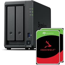 Synology DS725+ 20TB Bundle Seagate Ironwolf 2X 10TB 2 Bay Plus Series with Ryzen R1600, 4GB RAM 32GB max, 1x 2.5GbE, 1x 1GbE, 2X M.2 NVMe Slots. DX525 Expansion Available via Type-C