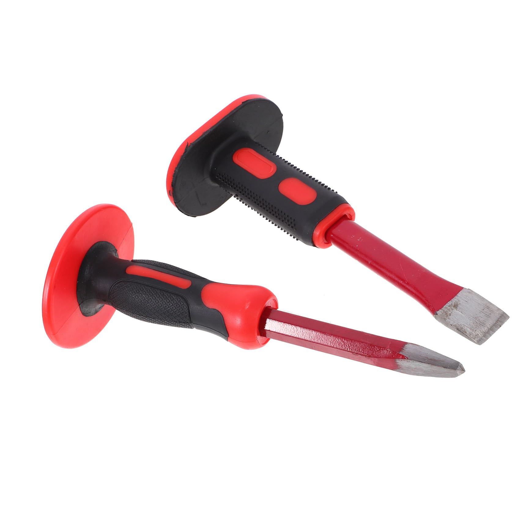 Set di Scalpelli da Roccia 250 Mm Protezione Mano, Scalpelli da Muratura in Acciaio al Cromo Vanadio per Demolizione e Frantumazione Calcestruzzo, Utensili Manuali per Lavori