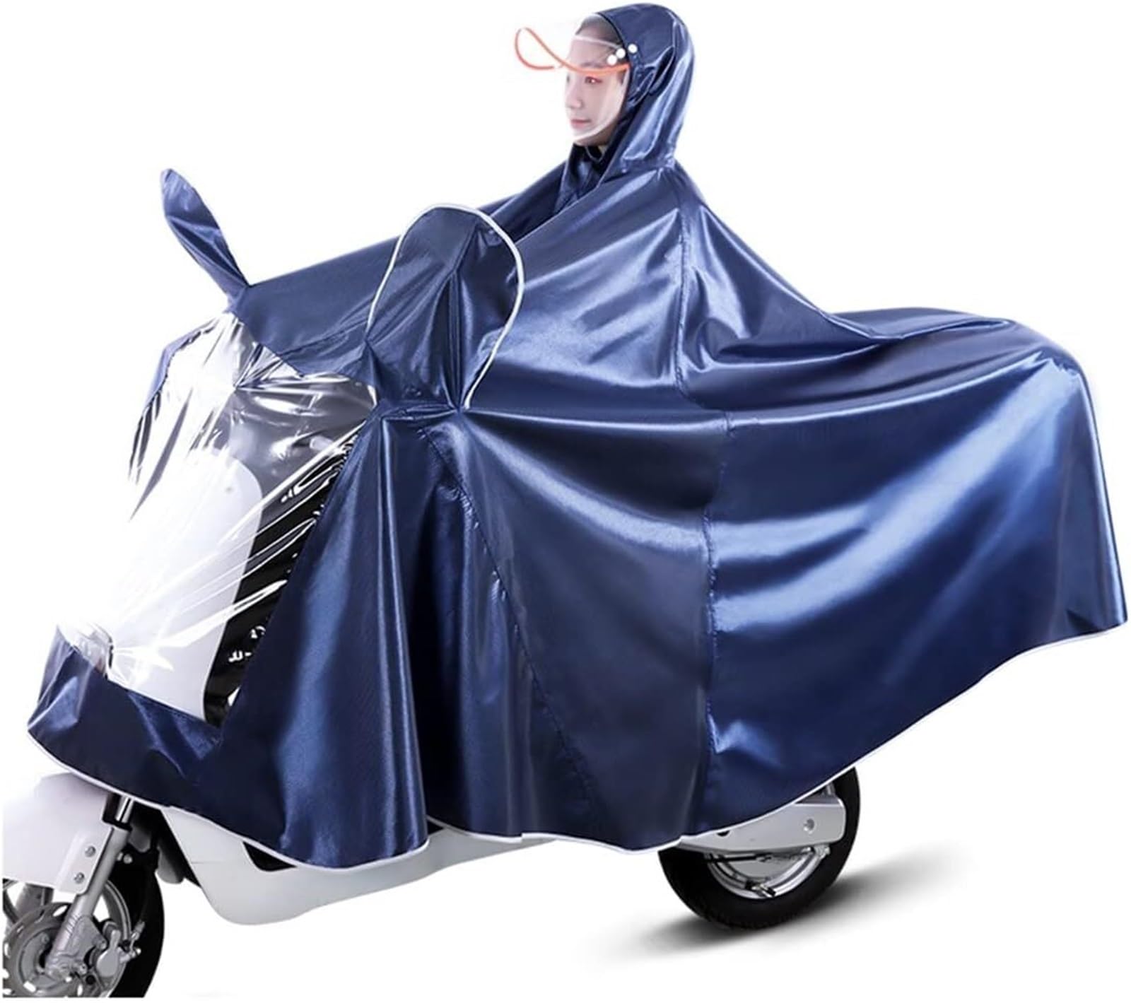 Peleryna przeciwdeszczowa na skuter mobilny Ponczo przeciwdeszczowe do skutera elektrycznego, wielokolorowe 4XL 5XL(Blu,5XL)
