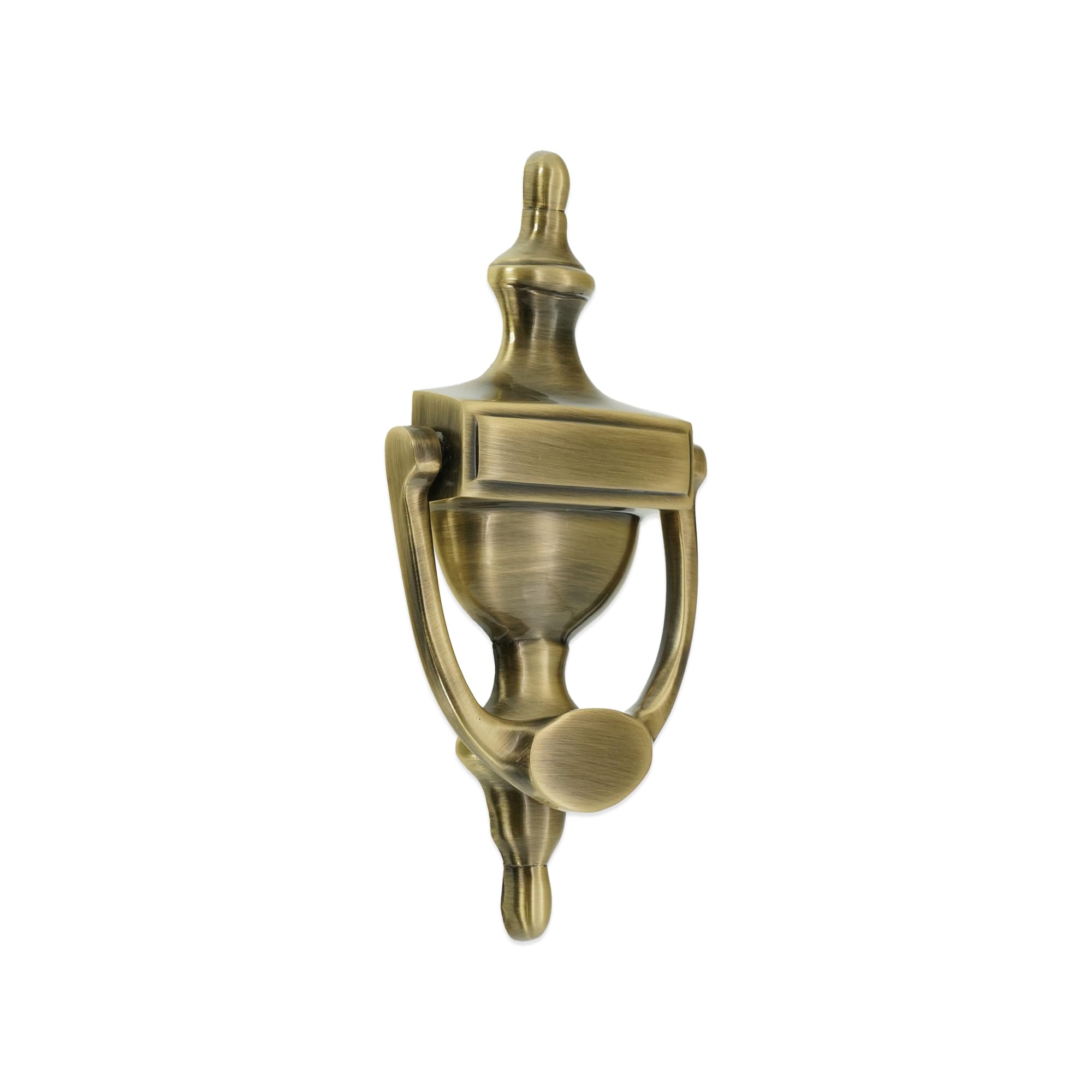 Infinity Decor Victorian Style 6” Solid Brass Urn Door Knocker in Antique Brass Finish