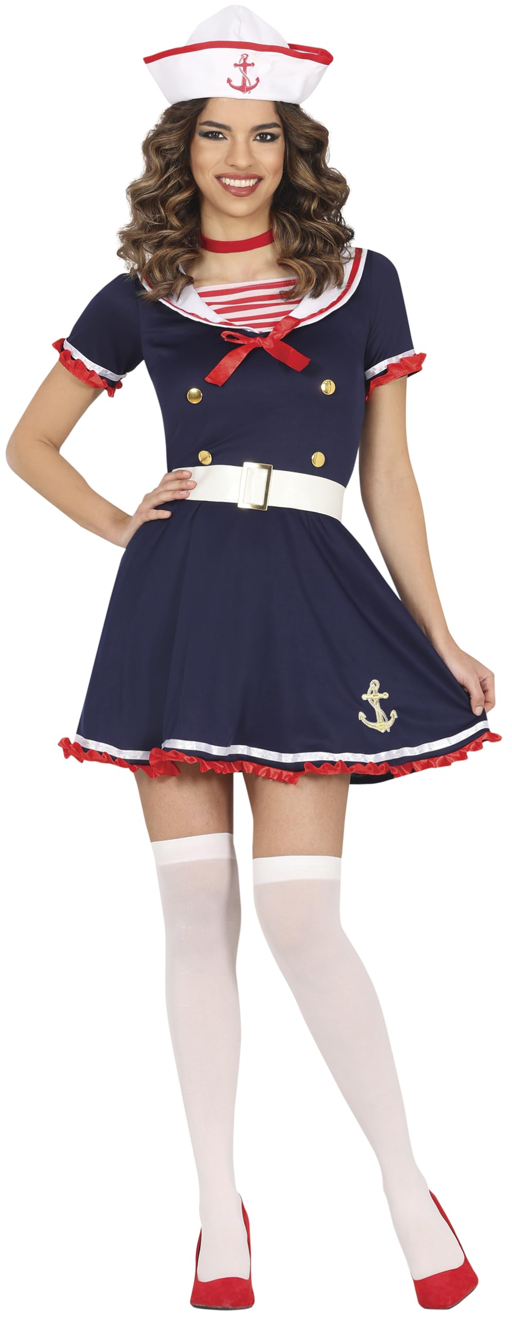 FIESTAS GUIRCA Charming Sailor Fancy Dress Women  Fancy Dress Costumes for  Women incl. Sailor Hat Size L 14-16 - BigaMart