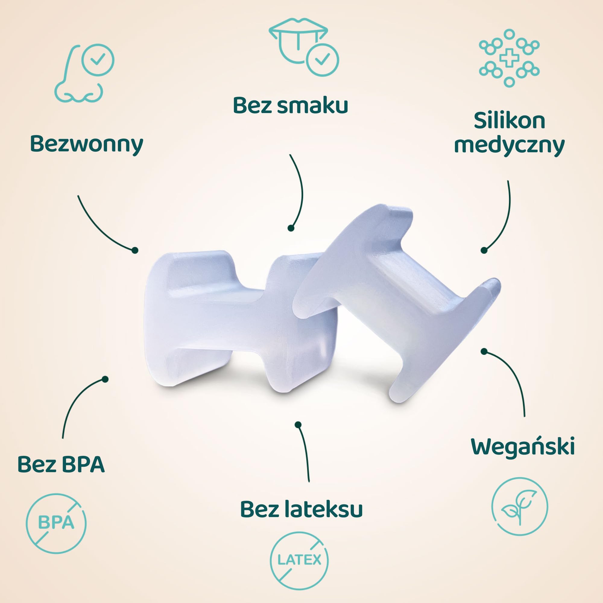 TJ-Motion Aligner 2,5 cm – relaks szczęki i aktywacja nerwu błędnego – zestaw 2 szt. z silikonu medycznego – przeciw bólom szczęki, karku i pleców – nie zawiera BPA, wegański, bezzapachowy.