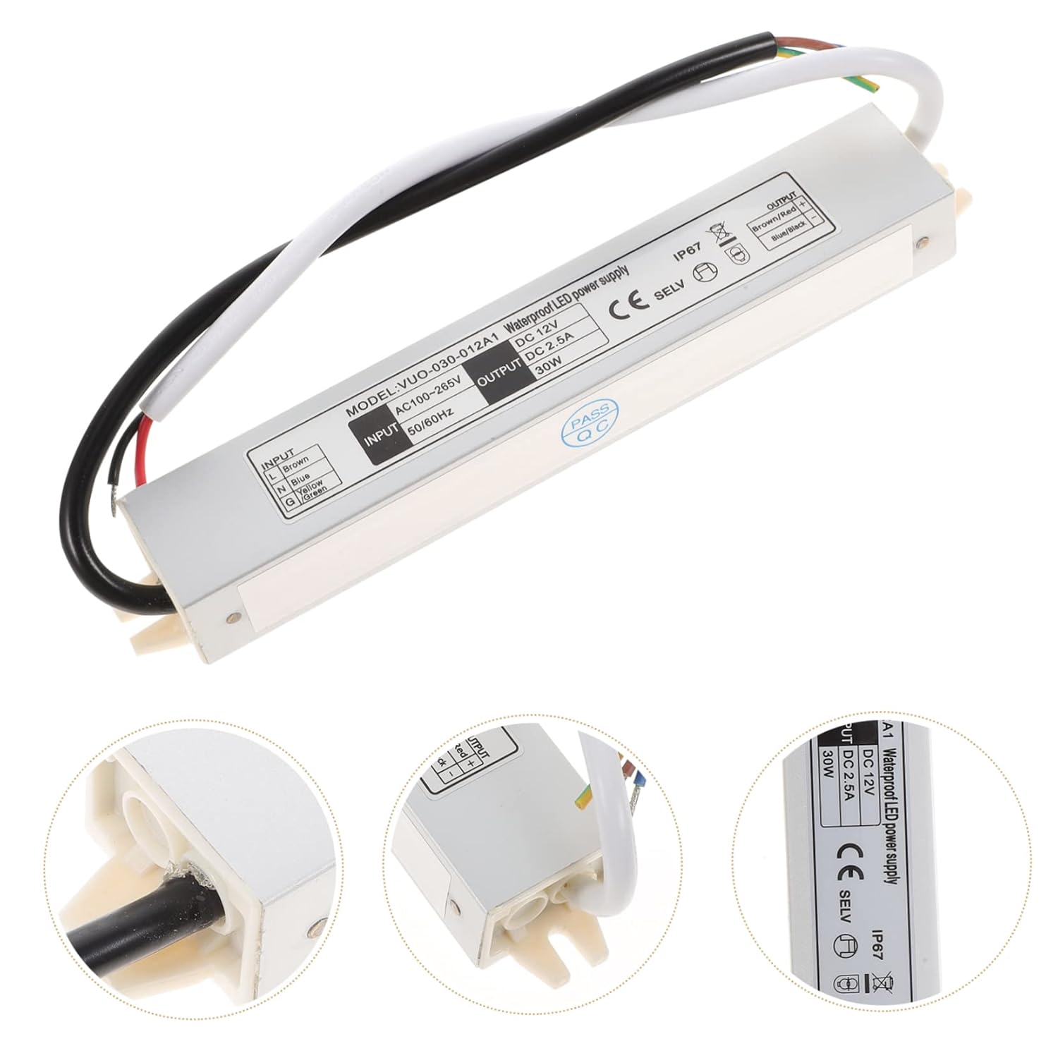 VILLCASE 30w Led Driver Power Supply Adapter for Input for Led Bulbs Outdoor Lighting