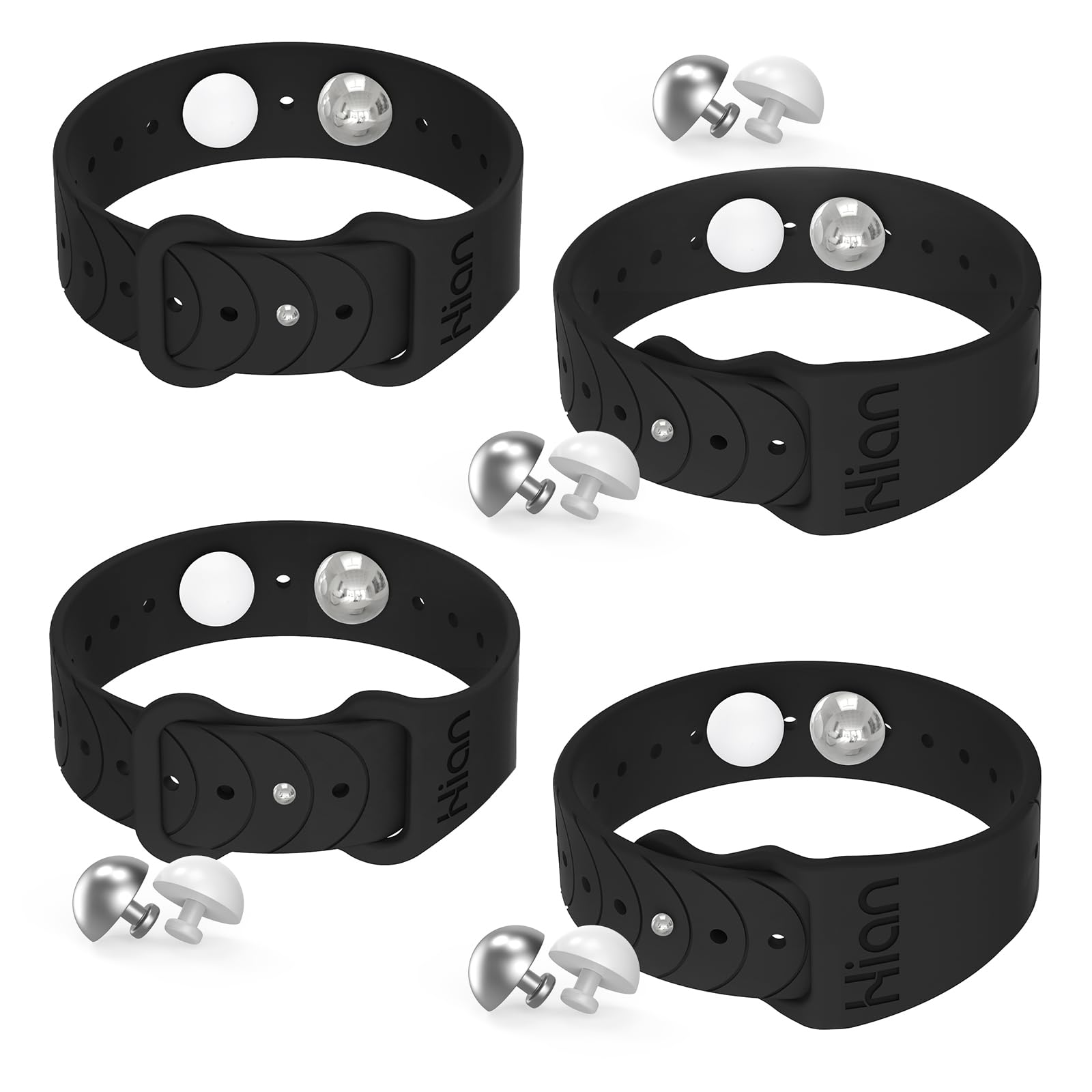 Hion Motion Sickness Bracelets Sea Sickness Wristbands for Motion Sickness/Morning Sickness/Pregnancy Nausea Anti Nausea Bands Acupressure Wristband Motion Sickness Bands（2Pairs Black ）