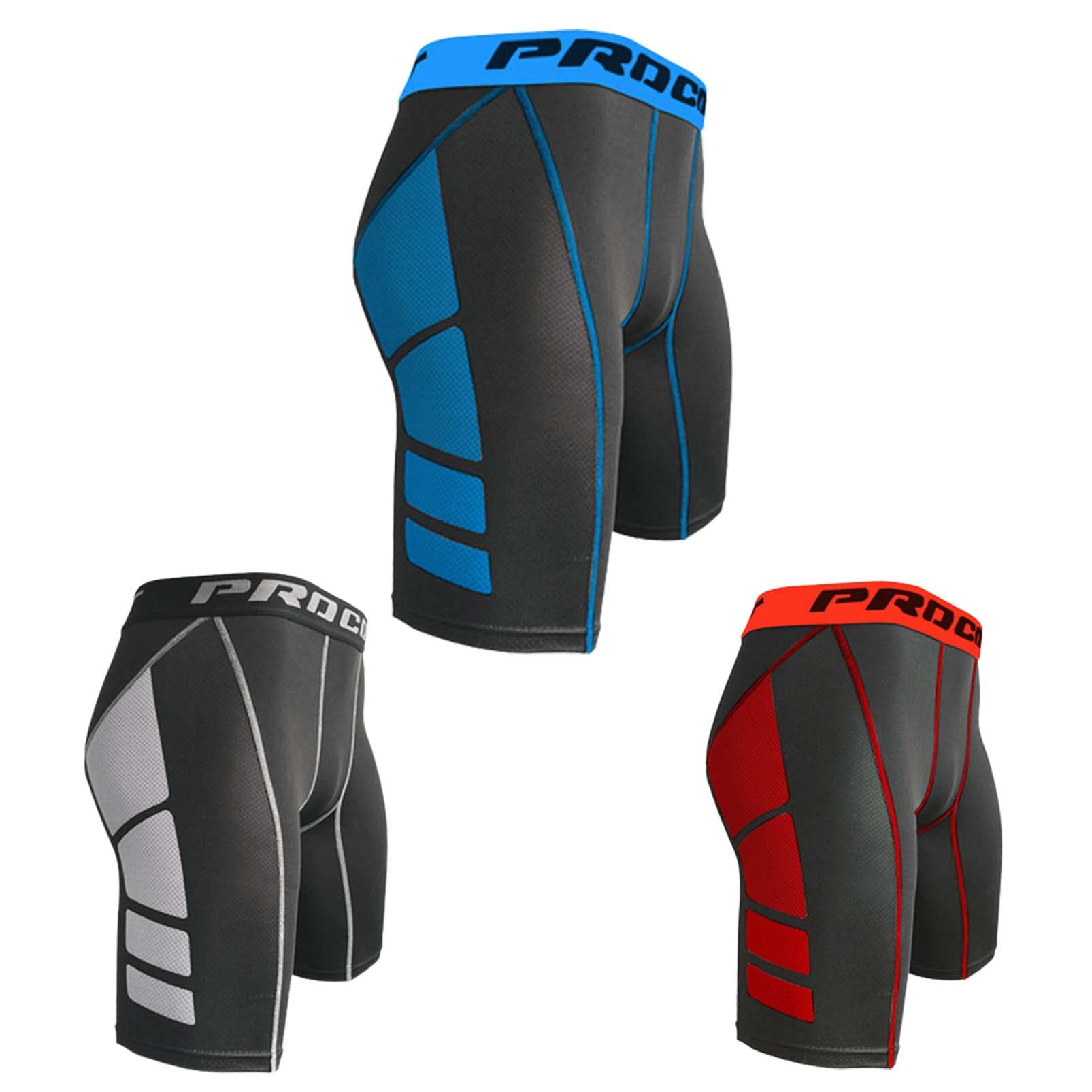 ZHANGHY Men's Long Compression Shorts Cool Dry Sports Tights Sports Undershorts Running Base Layer Shorts 3 Pack, 4XL