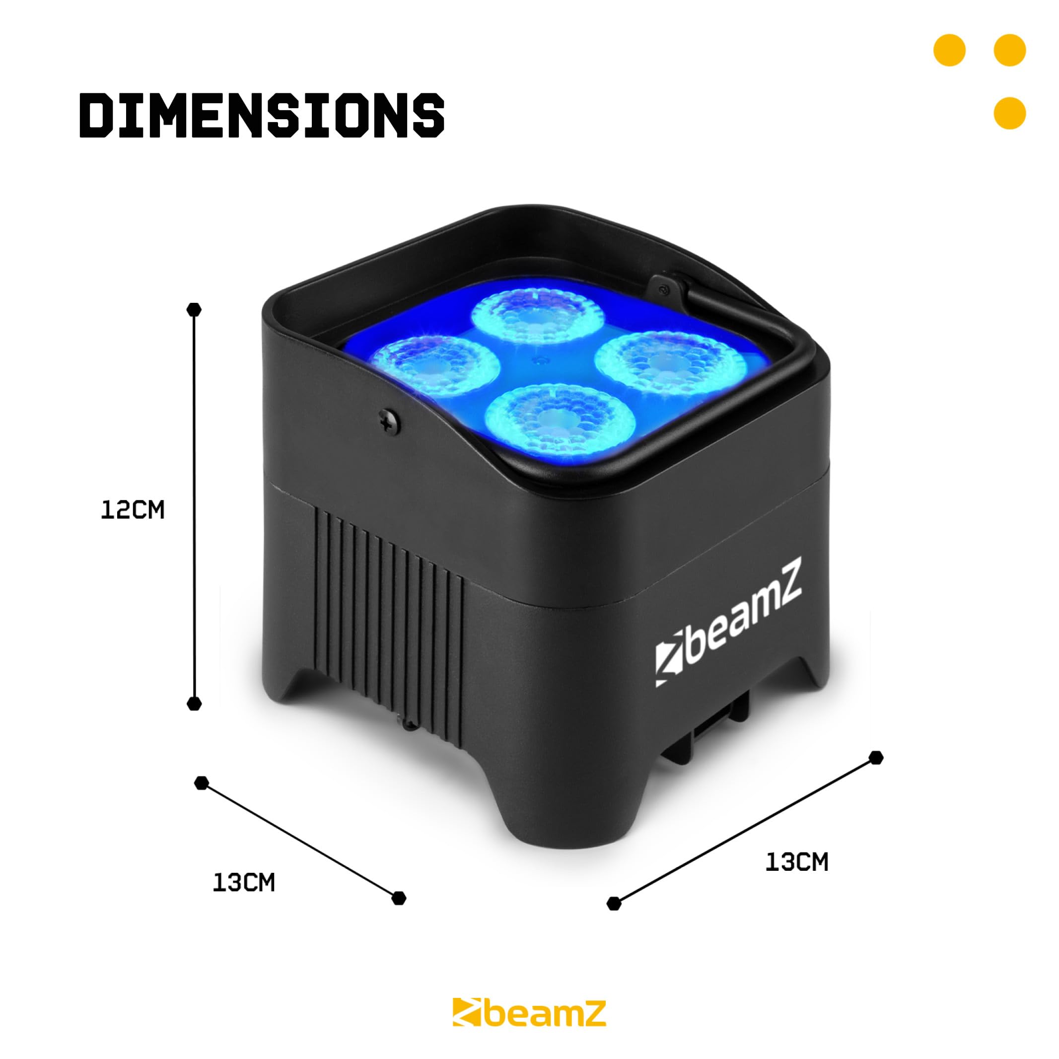 BeamZ BBP94W - Lot de 6 Projecteurs PAR Uplight sur Batterie RGBWA WDMX 48 Watts et Valise - Autonomie 9H, Idéal pour Éclairage de Salle, Mariage, Jardin, Architecture, Hôtel, Restaurant
