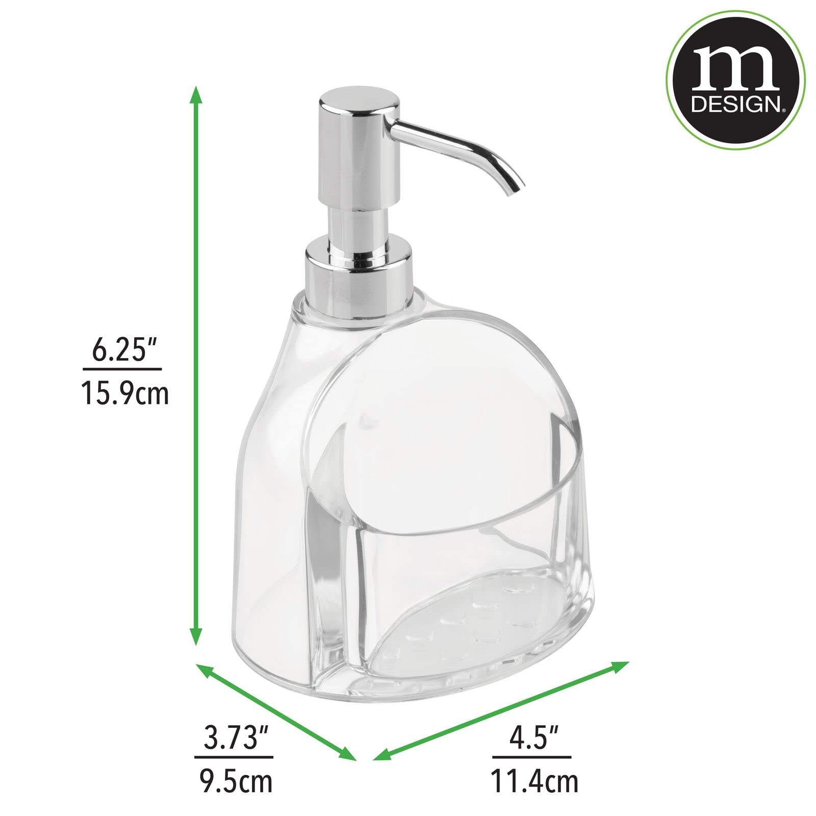 Dispensador de bomba de jabón de plástico para jabón líquido de manos o platos, botella contenedor con compartimento para fregadero de cocina, soporte para esponja de lavado de platos o 6