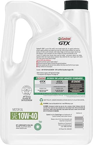 Miniatura 3 de Castrol Aceite de motor convencional GTX 10W-40, 5 cuartos de galón, paquete de 2