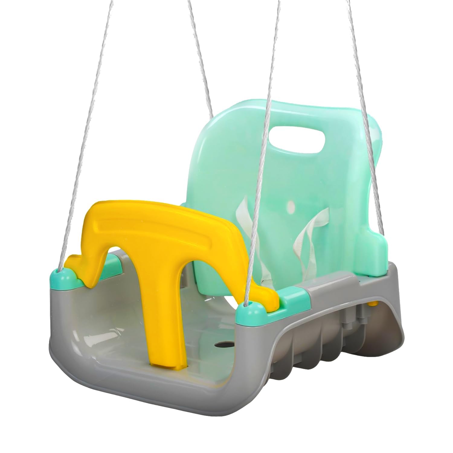 Baybee Baby Swing Chair for Kids 1-3 Years with, High Backrest & Safety Harness, Hanging Jhula for Indoor Outdoor Balcony Garden Use Swing Seat (Yellow-Blue)