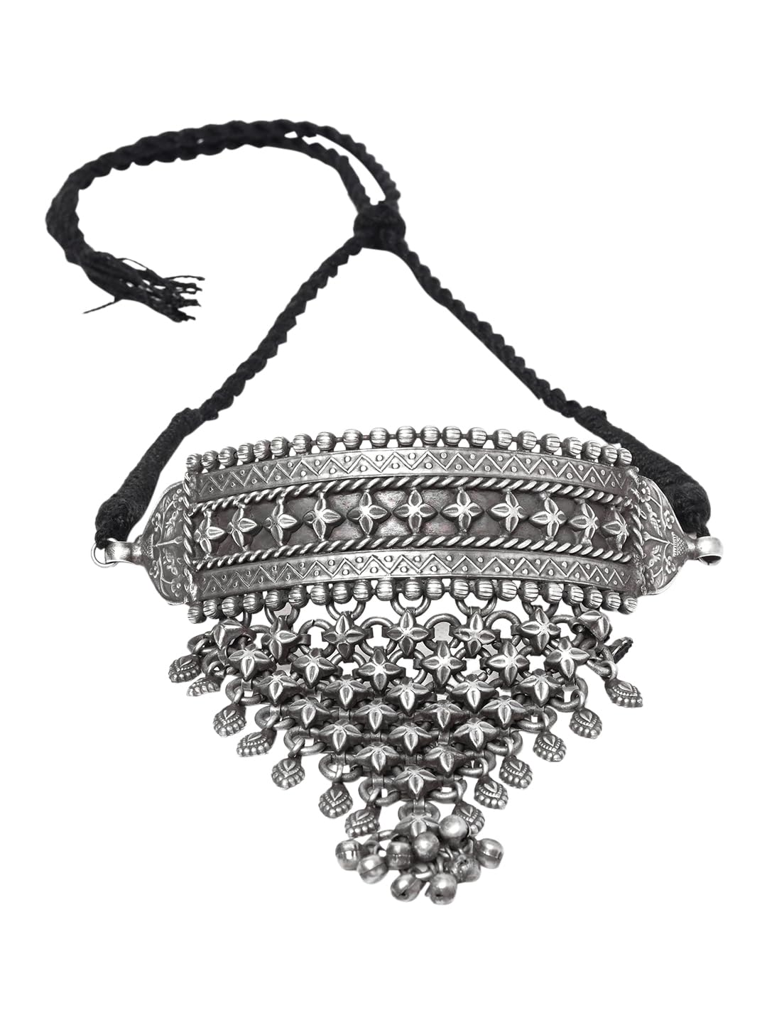 VENI Womens Silver Replica Oxidized Handmade Choker Necklace (B0CJFXHCS4) Amazon Price History, Amazon Price Tracker