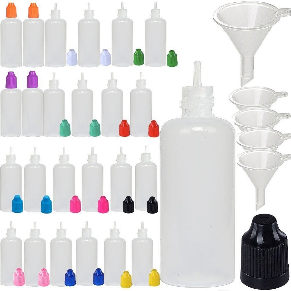 Xiaonan White Caps 50 Pack X 100Ml Ldpe Empty Plastic Squeezable Dropper Bottles With Funnel