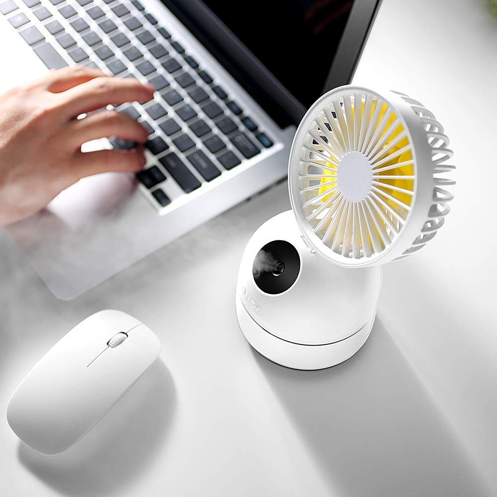 Mini Ventilatore Portatile Mini Ventilatore Portatile 2 in 1 Ventilatore Personale Ricaricabile USB Pieghevole con Regolazione per Ufficio, Campeggio, Viaggi