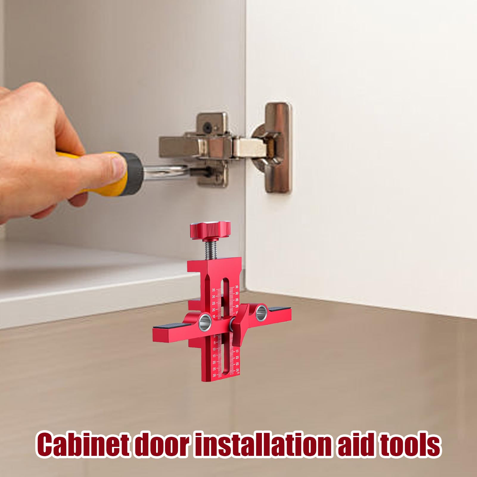 Plantilla De Instalación Para Puertas De Armario,Doble Agujero Alineación De Bordes De Carpintería Con Posicionador - Soporte De Instalación De Puertas De Armario - Para Cocina, Baño,