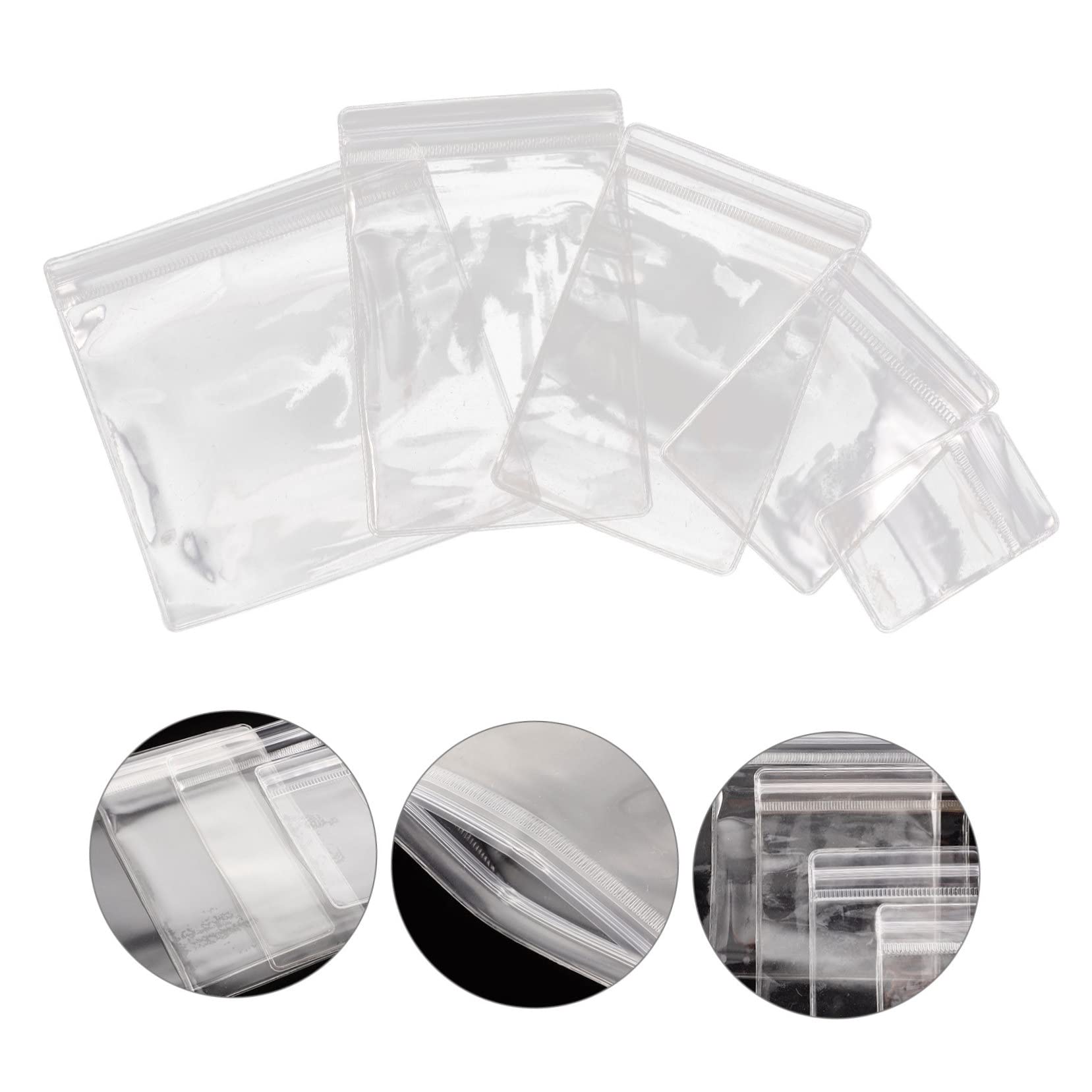 100 sacchetti per gioielli in PVC trasparente con chiusura