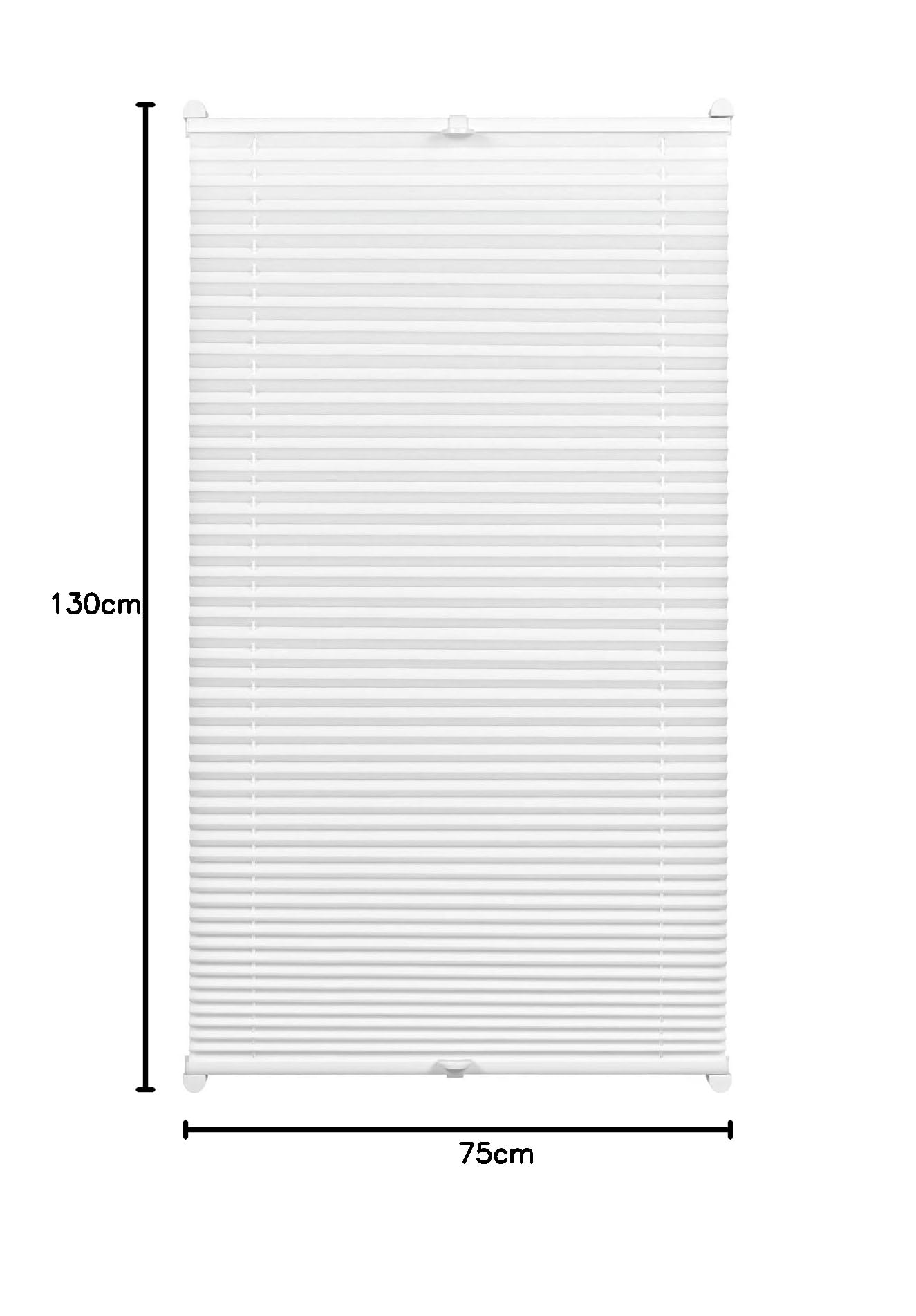 GARDINIA Roleta plisowana zaciskowa, Nieprzezroczysta, Wszystkie elementy montażowe w komplecie, Plisa EASYFIX zapinana na dwie szyny, Biała, 75 x 130 cm (szer. x wys.)