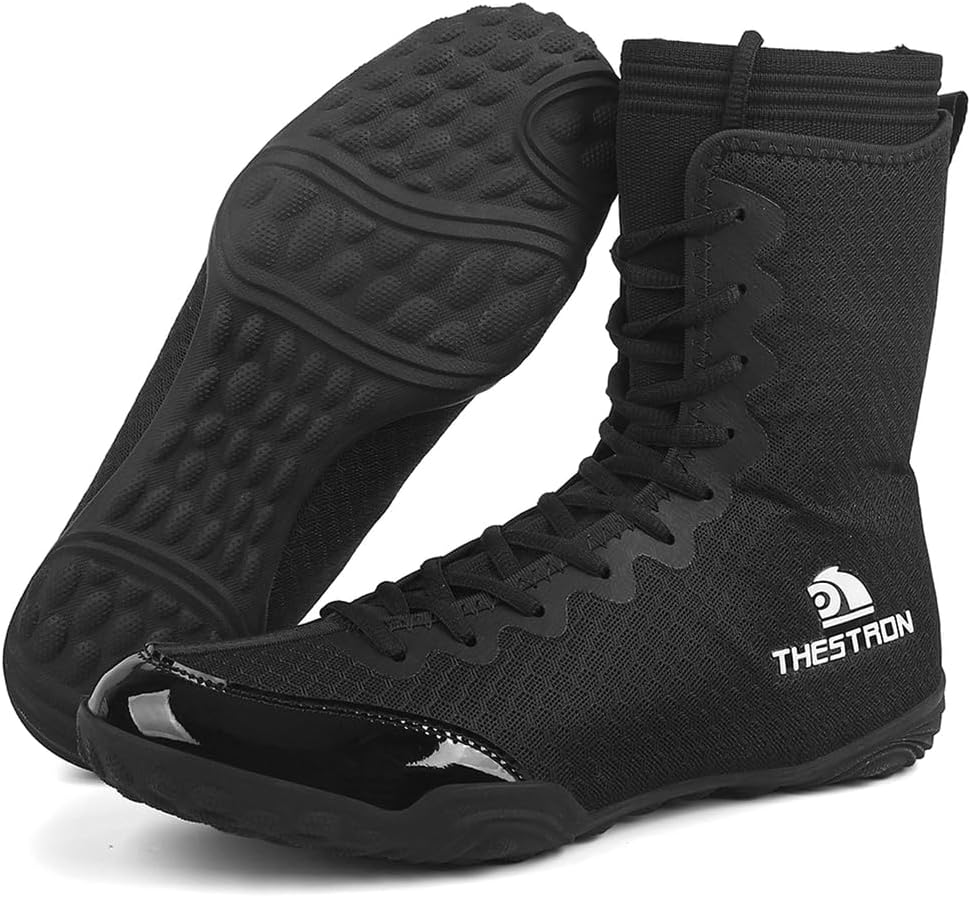 Mens Wrestling Boots High Top Fitness Boxing Shoes Gym Fighting Sports Training Footwear Martial Arts Powerlifting