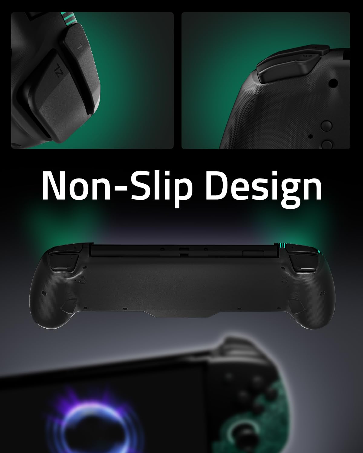 FUNLAB Switch Handheld Controller Hall Effect Compatible with Nintendo/OLED, Luminous Switch Joypad Controller Customizable, Ergonomic Switch One-Piece Joypad Controllers Replacement - 7 LED Colors/Turbo/Mapping