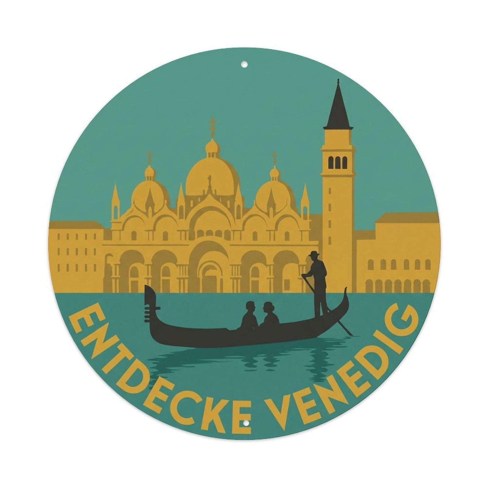 Vintage Travel Venetian Basilica Destination Metal Tin Sign Plaque