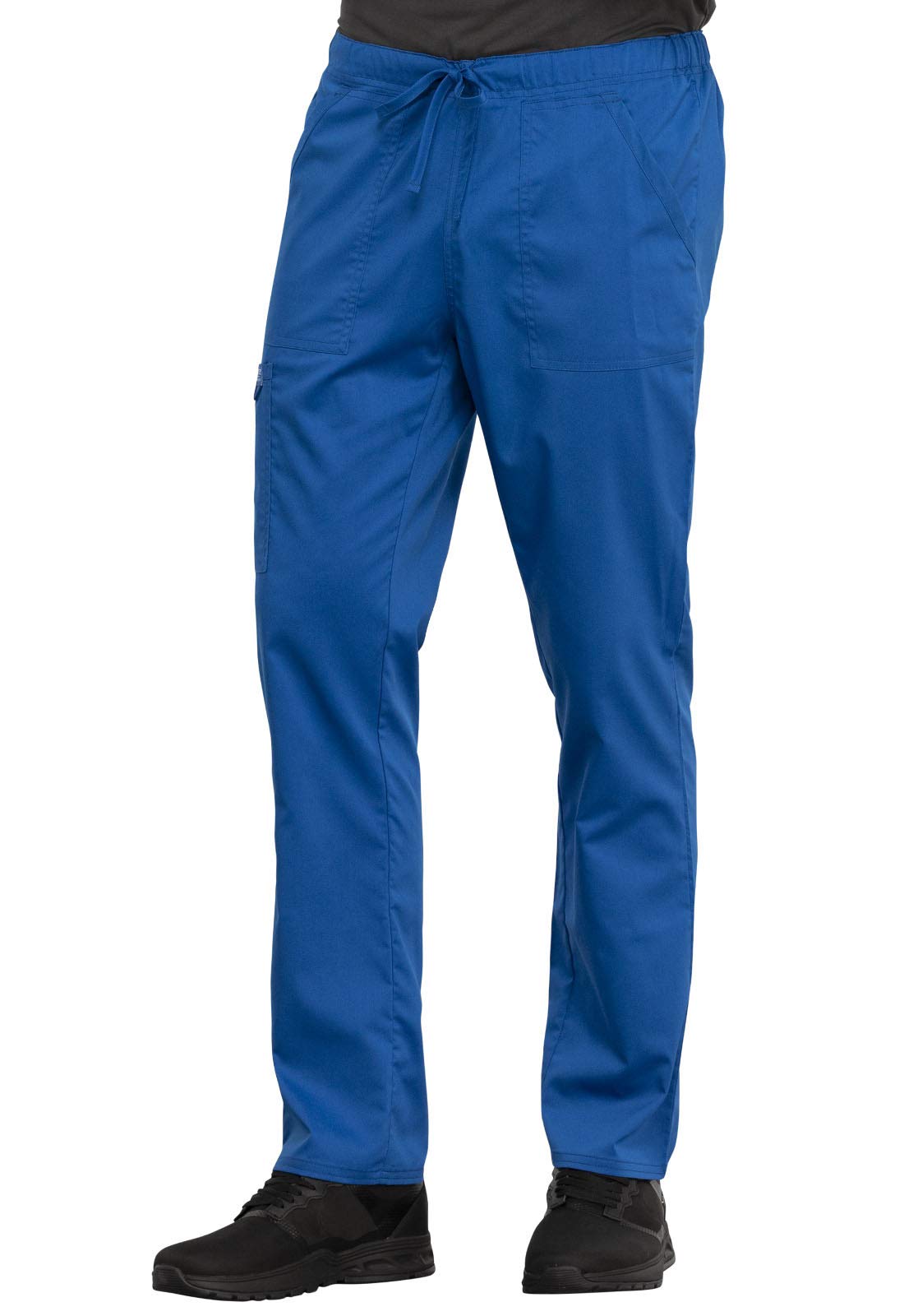 Cherokee Conjunto de ropa quirúrgica para hombre y mujer, cuello en V, WW625 con pantalón de pierna cónica con cordón, WW020, azul rey-S Top/S