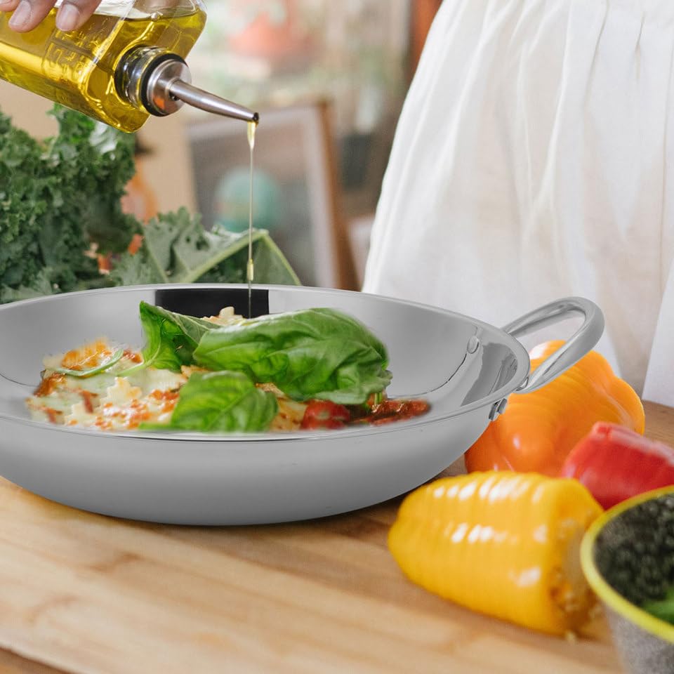 Wok de acero inoxidable plano Zerodeko 25x24x5 cm miniatura 5