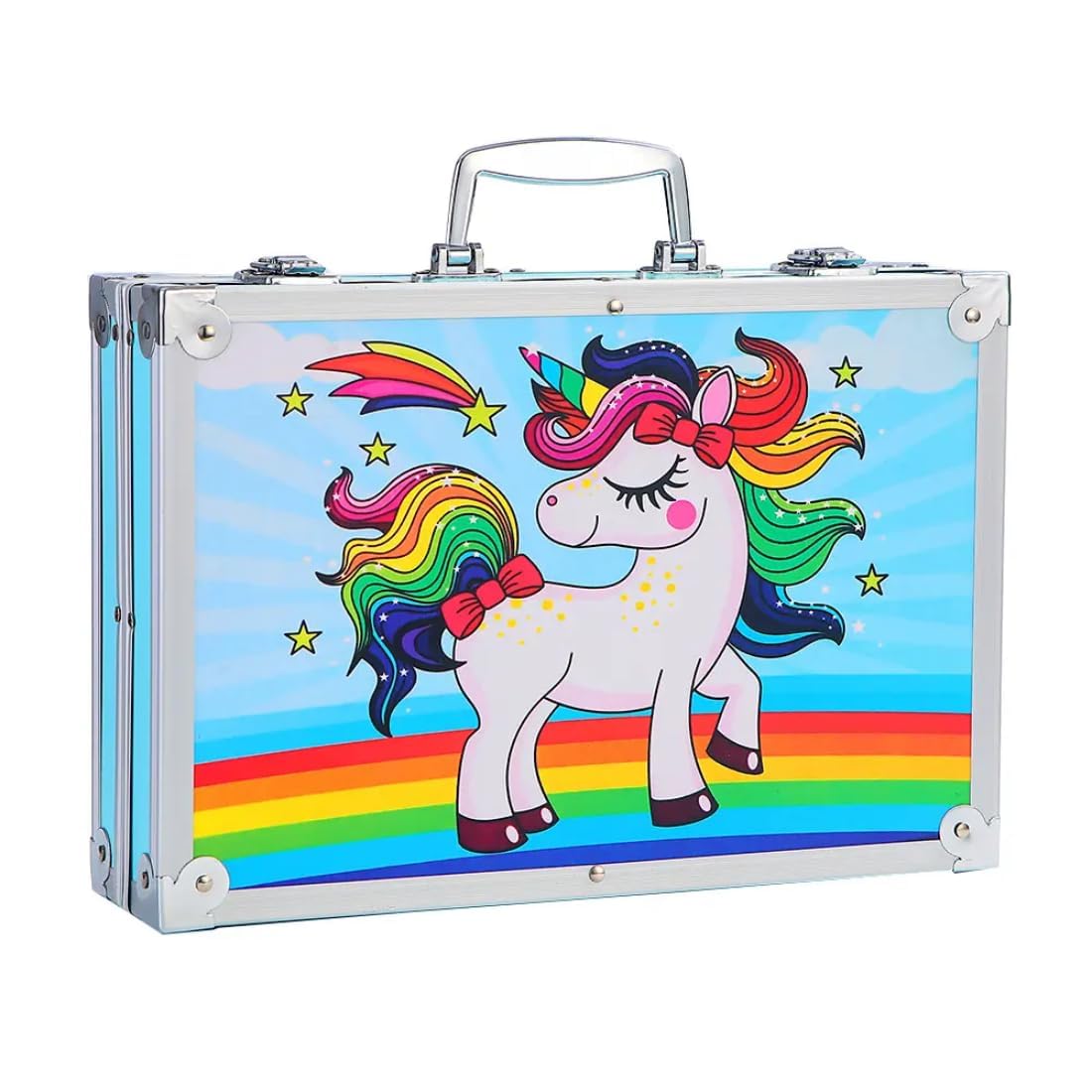 GROWZONE Art Supplies Set for Kids, 2 Layers Drawing Supplies, Portable Aluminum Case Art Kit, Great Gift for Kids Boys Girls. (145-Piece) (Blue Unicorn.) (Blue) (B0CXT73QYT) Amazon Price History, Amazon Price Tracker