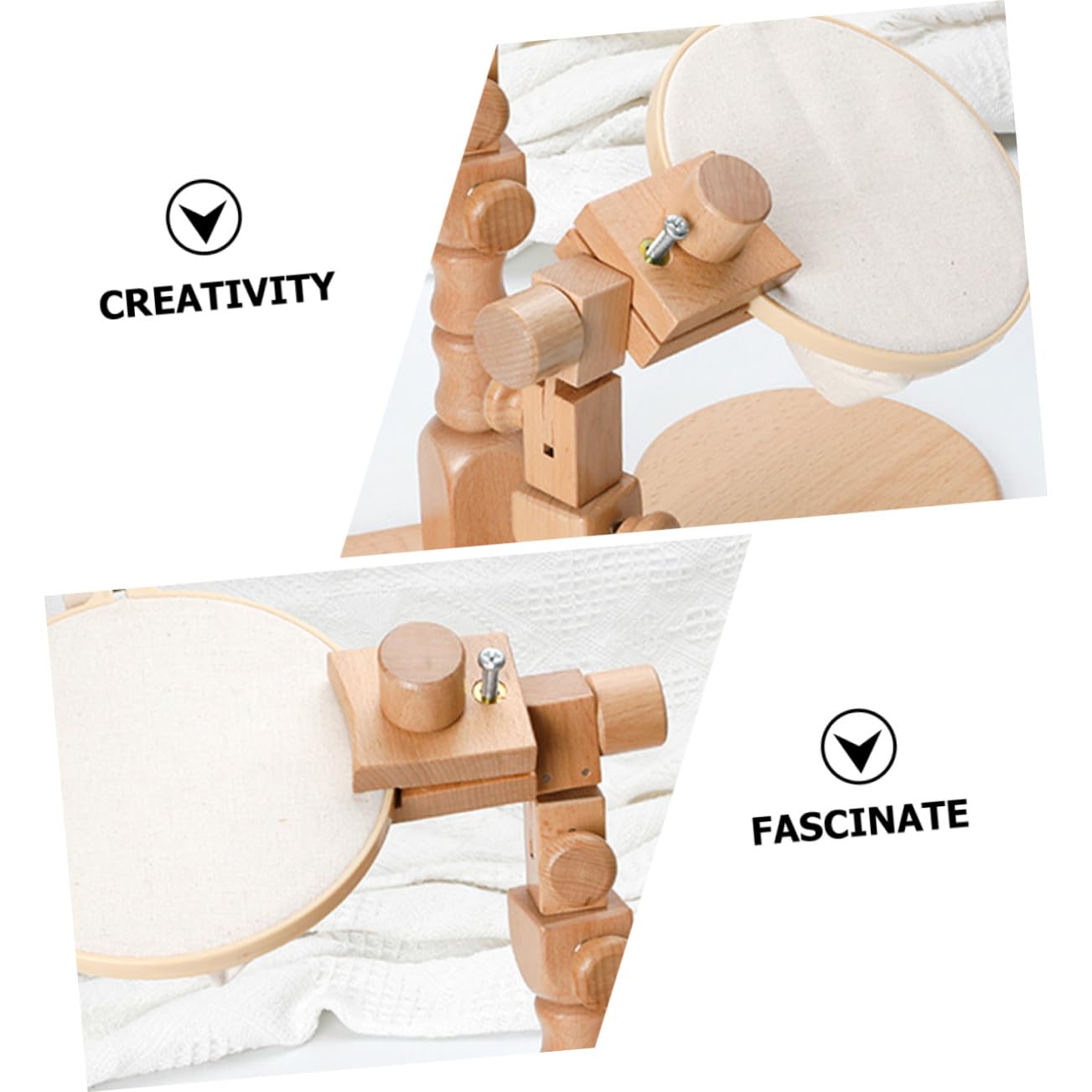 DIYEAH Soporte Giratorio Ajustable de Madera para Bordado en Casa Ángulo Regulable y Fácil de Desmontar para Punto de Cruz DIY y Manualidades