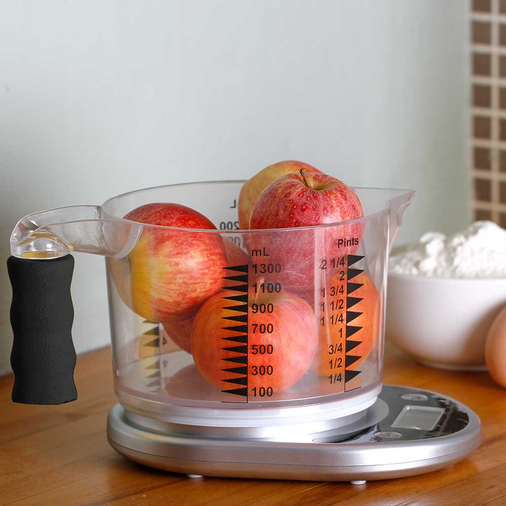 NRS Healthcare Talking Kitchen Scale with Easy to See Measuring Jug (Eligible for VAT Relief in The UK)