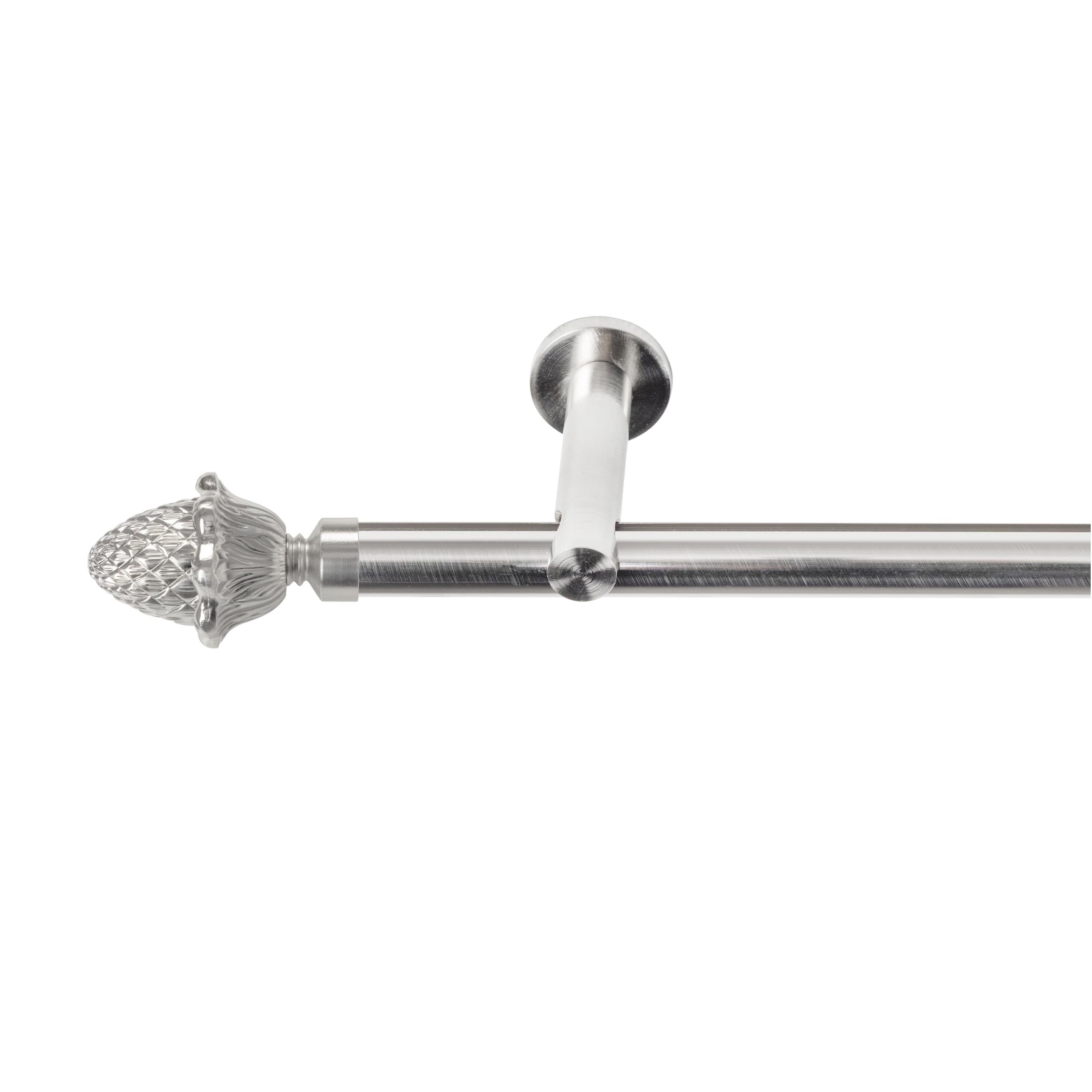 SN Deco Gardinenstange Innenlauf Nantes, 19 mm, 1-läufig, Stahl, Komplett-Set mit Ringen, Profilträger, 360 cm, edelstahl optik