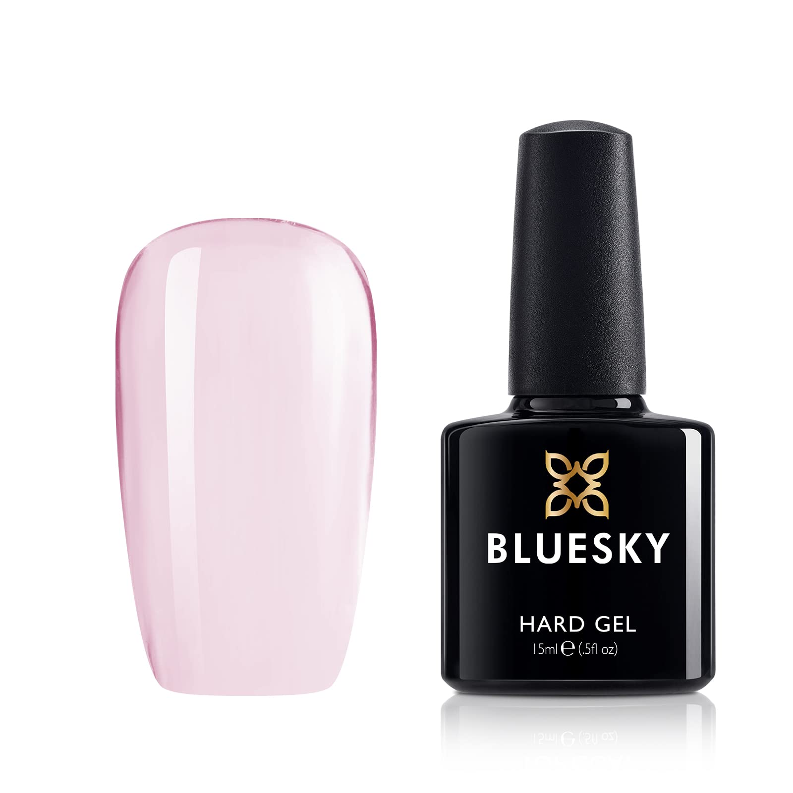 BLUESKY Large Hard Gel (Soft Clear Pink) Soak Off LED UV Light - Strenghten & Extend Your Natural Nails 0.5 Fl Oz