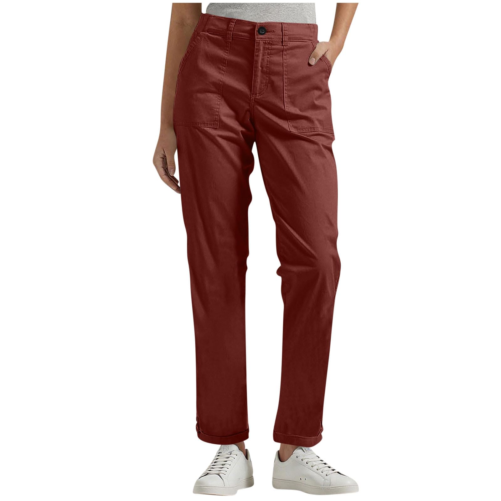 Business Casual Pants Dress Pants Women Summer High Waisted Work Utility Pant Comfort Rolled Hem Outdoor Clothes with