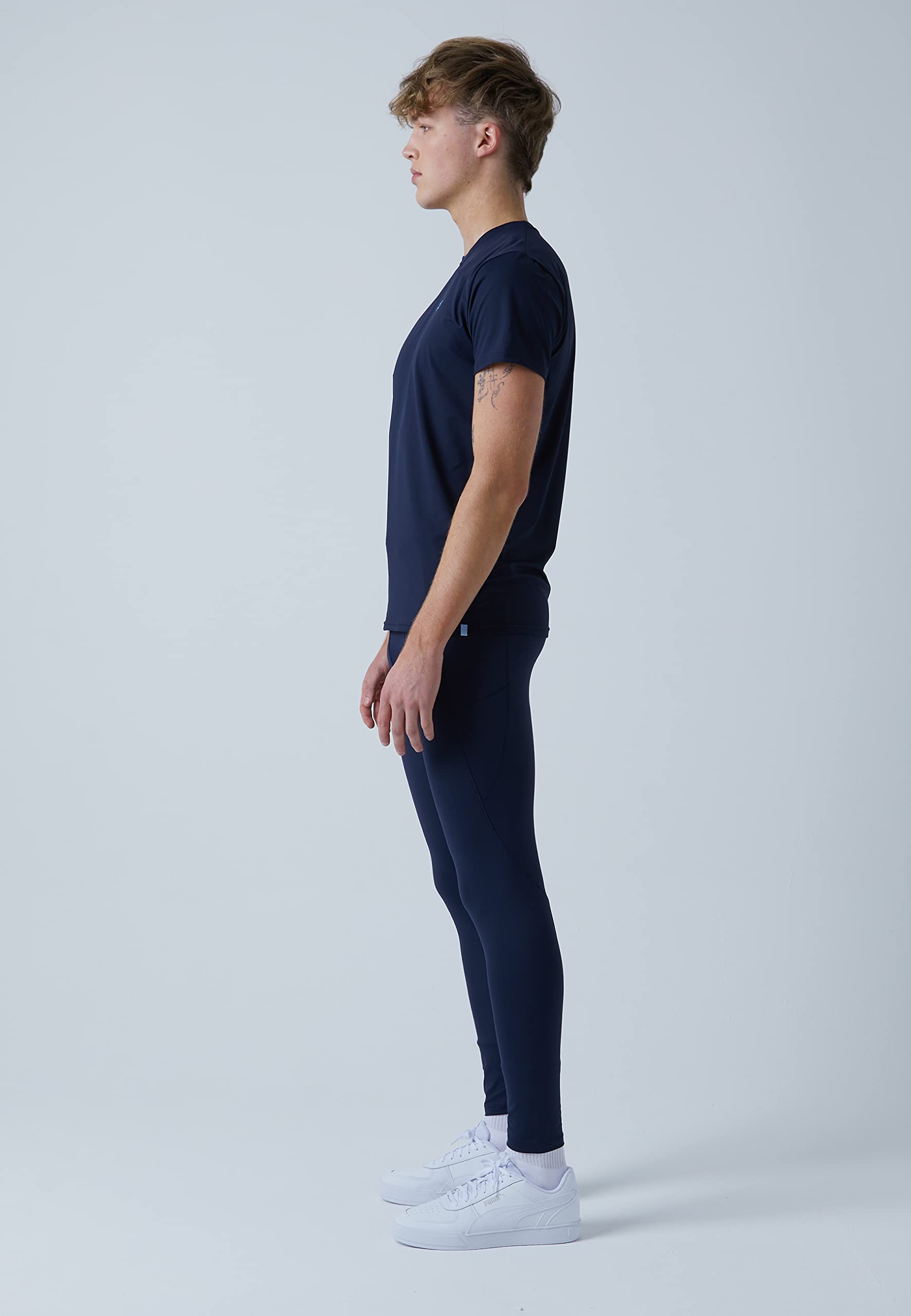 Sportkind Jungen & Herren Lange Laufhose mit Taschen, Sport Leggings, Baselayer, atmungsaktiv, UV-Schutz