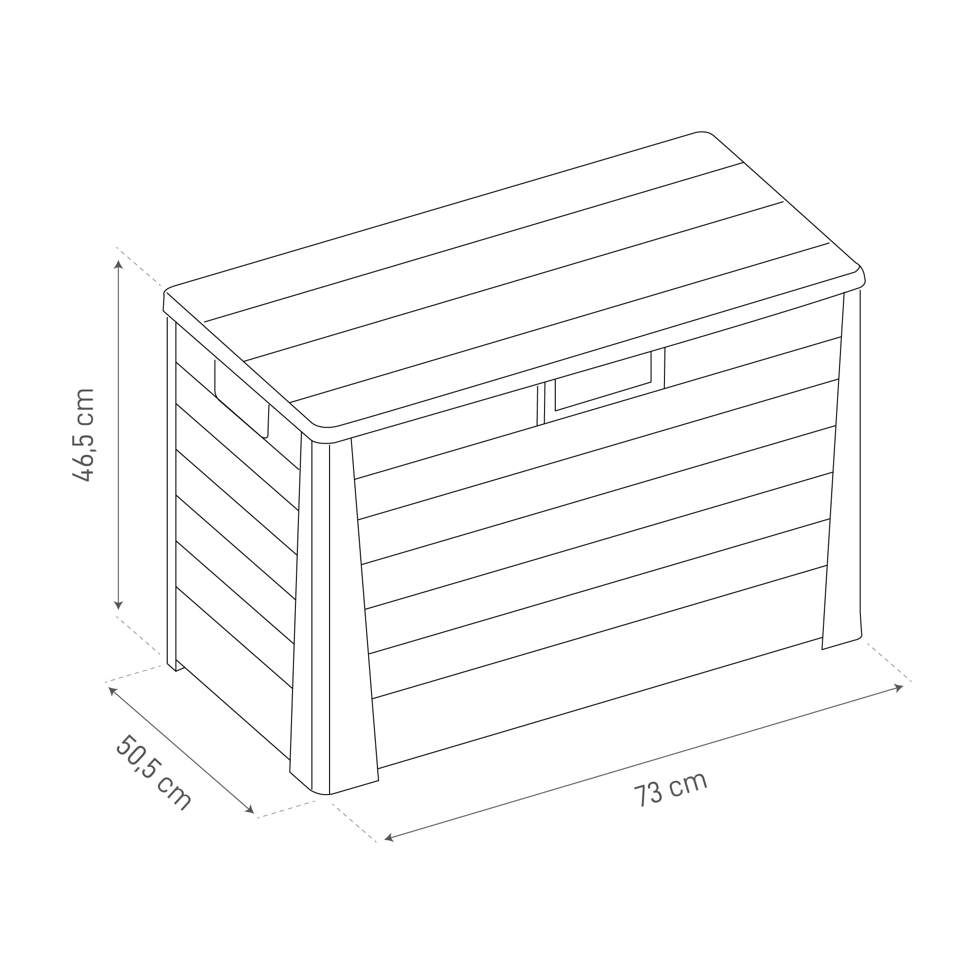 Toomax Compact Florida baule da esterno 120L 73x50,5x46,5h cm antracite effetto legno plastica UV