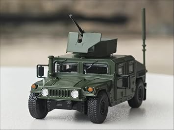Military Diecast Model 164 Scale Green Armored Combat Vehicle with Mounted Turret Die-Cast Metal Collectible Car