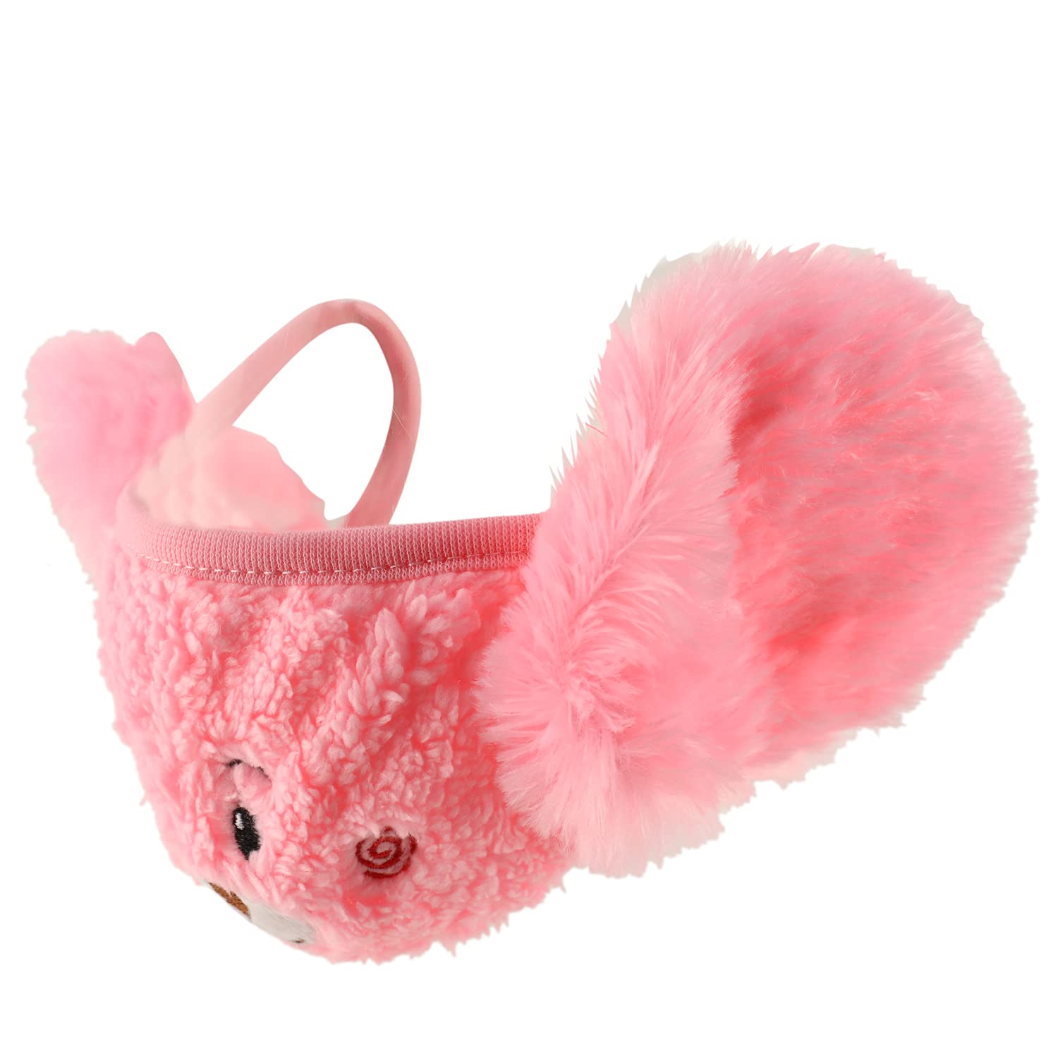 Trendy Apparel Shop Kids Winter Animal Face Breathable Bear Fur Mask &amp; Earmuffs